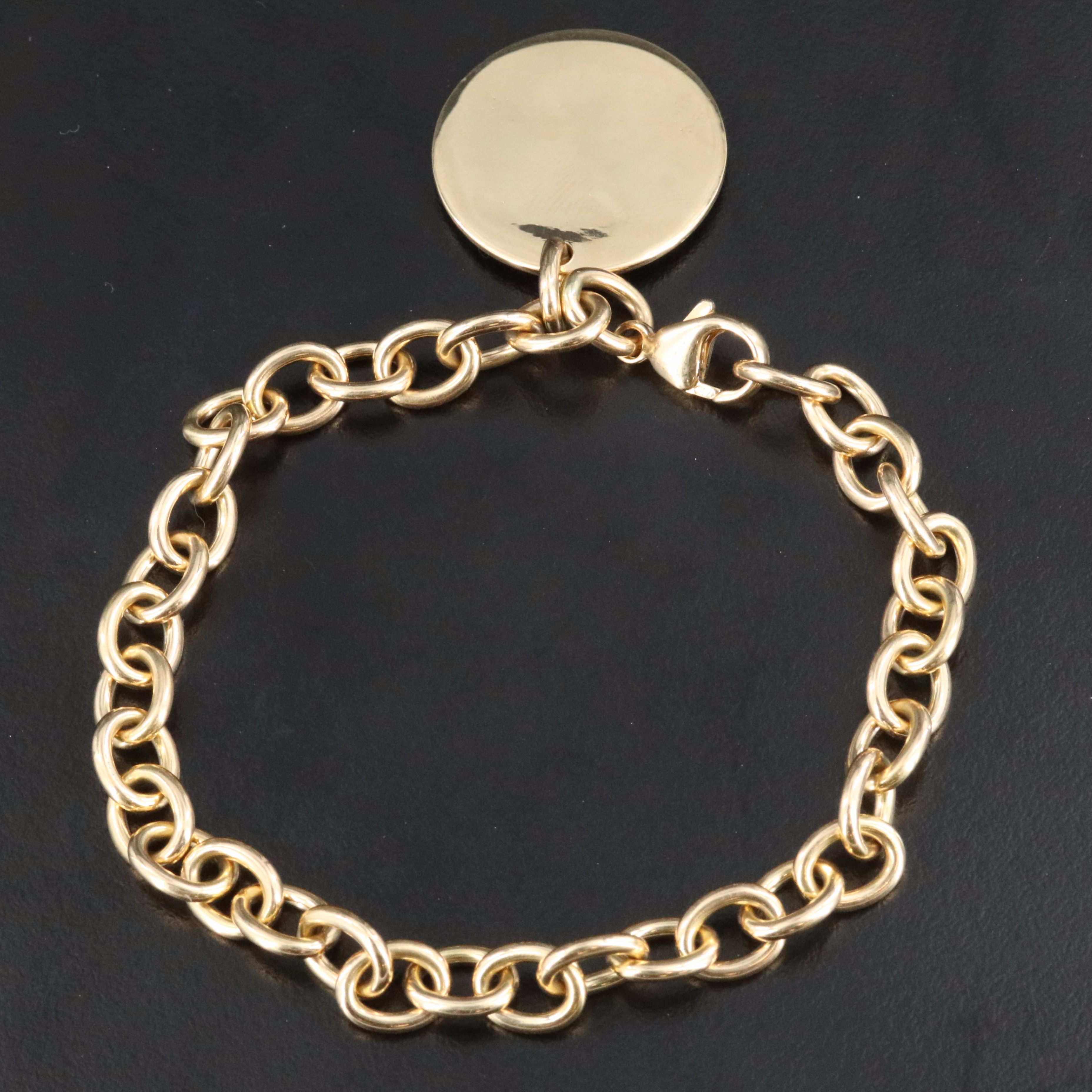 Tiffany & Co. 18K Round Tag Charm Bracelet