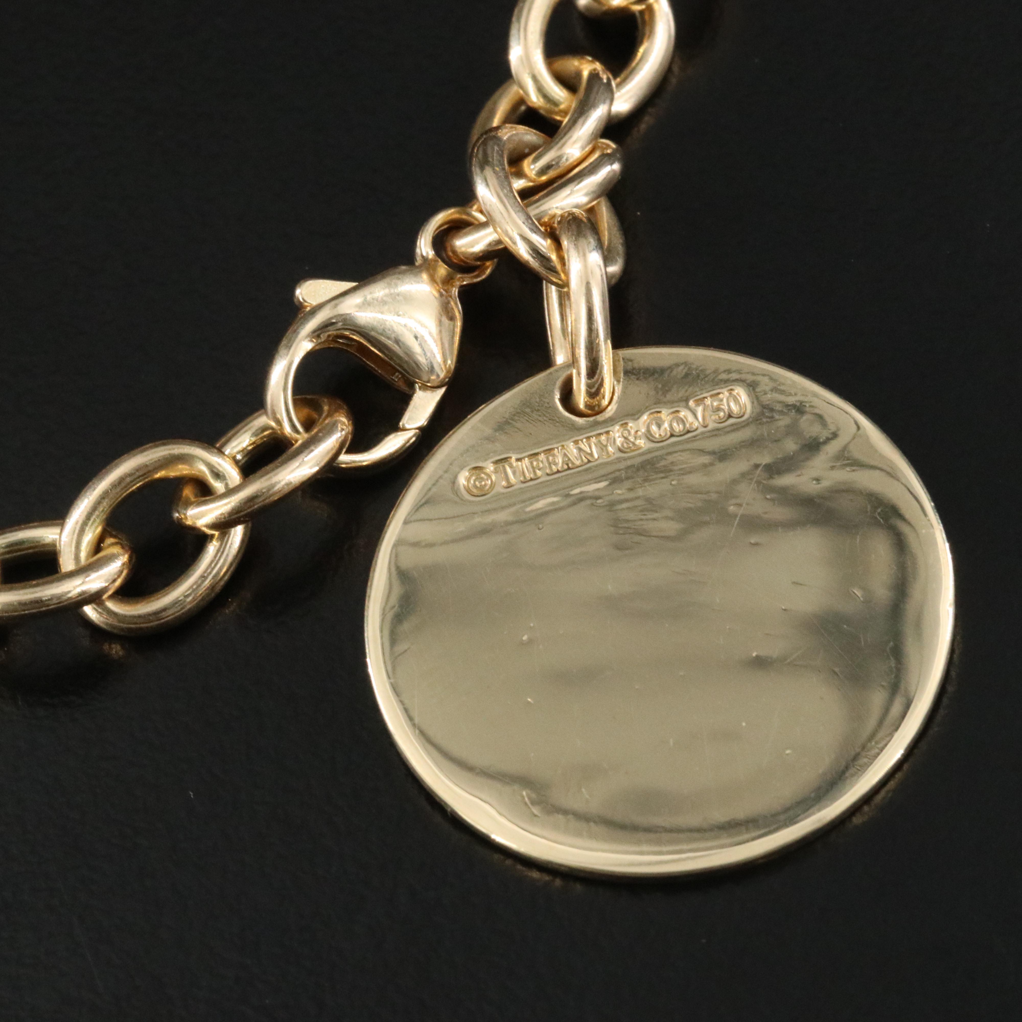 Tiffany & Co. 18K Round Tag Charm Bracelet