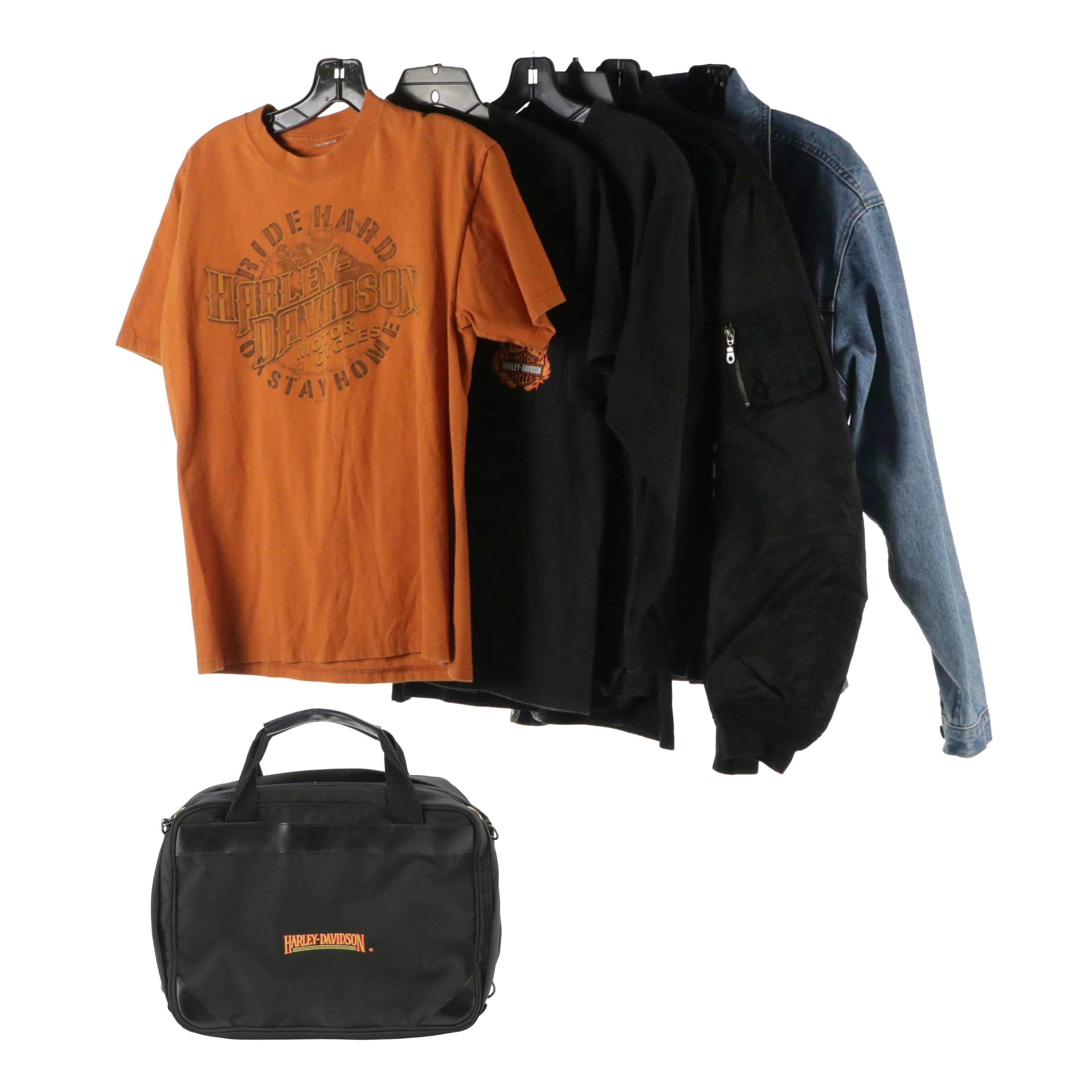 Harley-Davidson Nylon Work Bag, Cotton Shirts, Bomber Jacket and Denim Jacket
