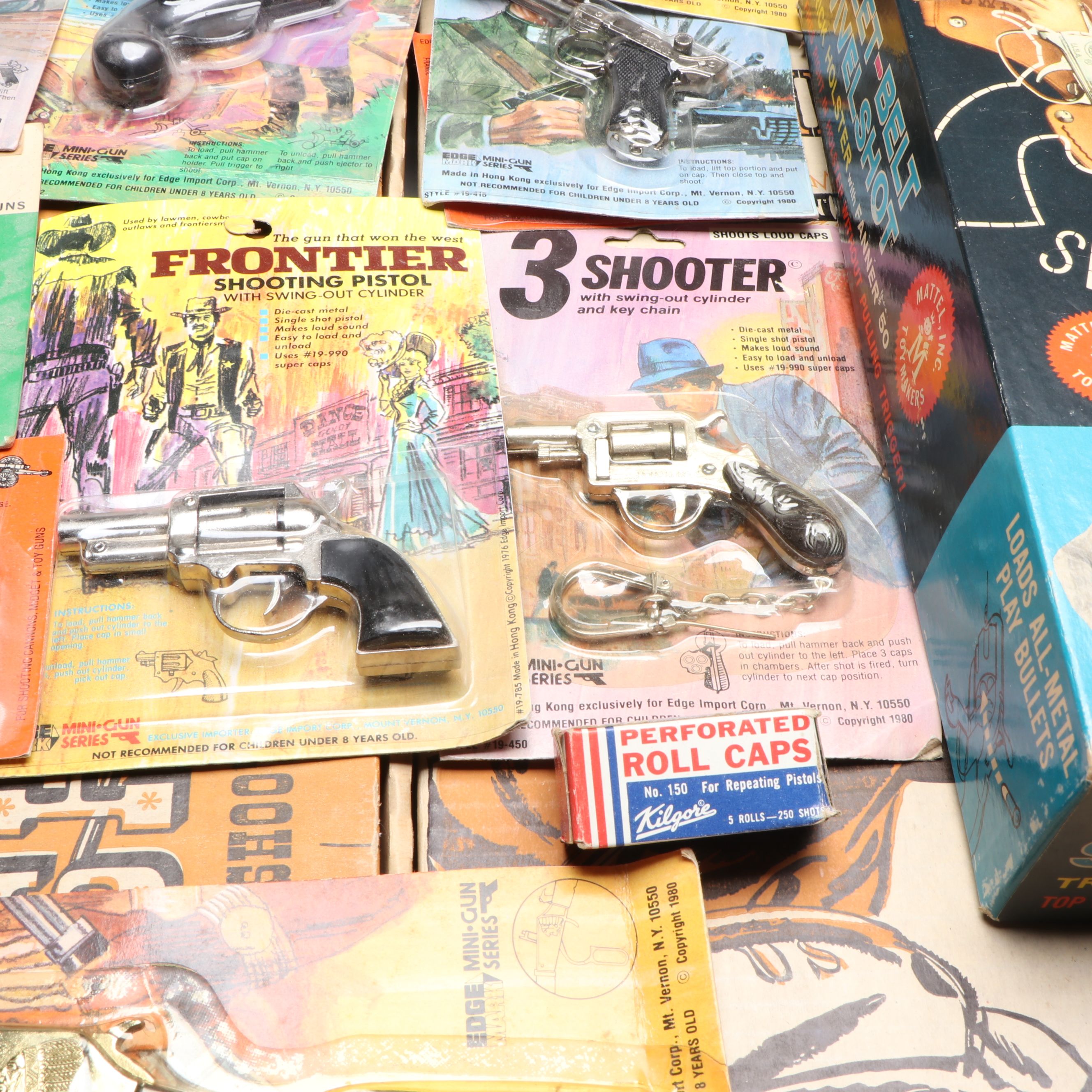Mattel Rolling-Block Rifle Showdown Set with More Toy Guns, Mid to Late 20th C.