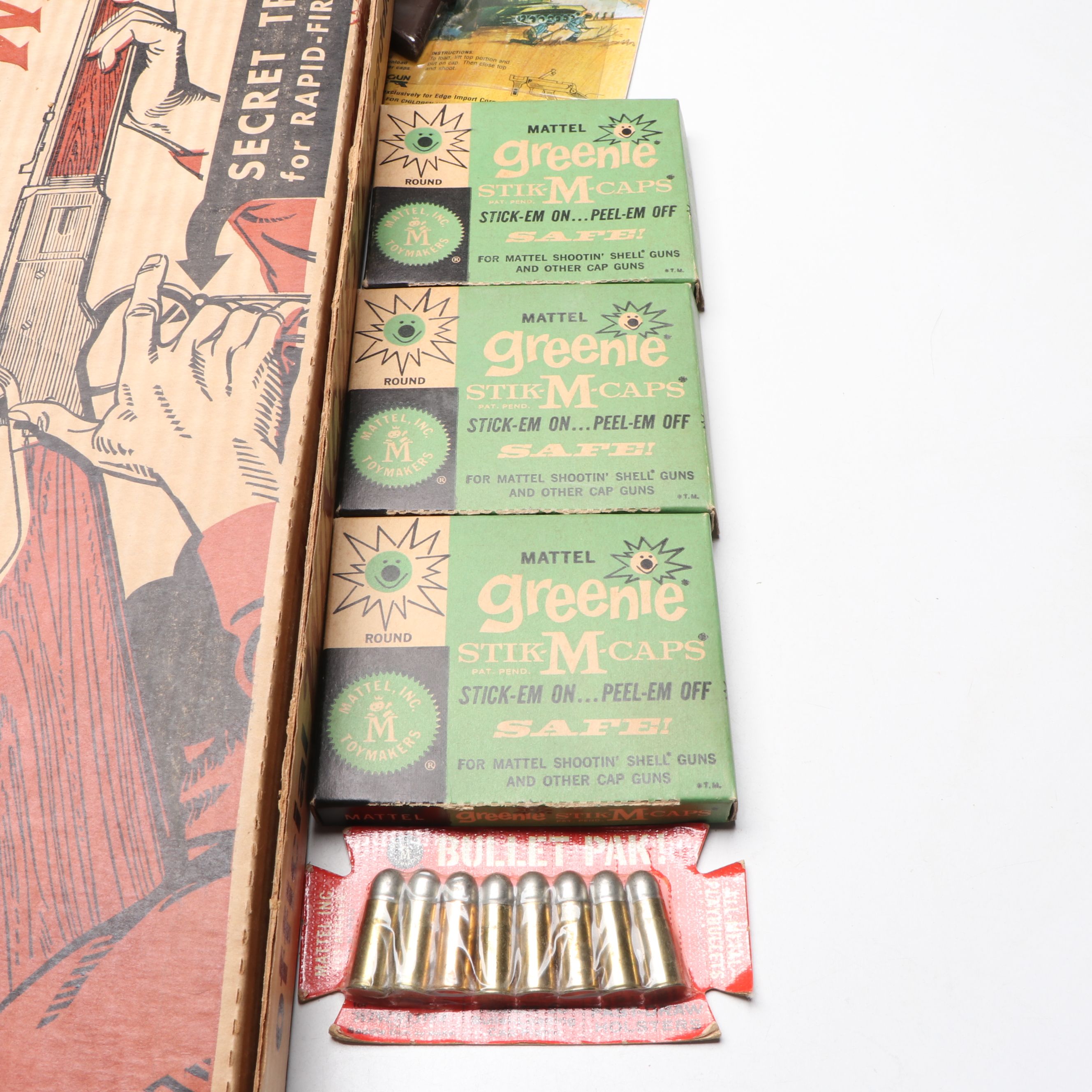 Mattel Rolling-Block Rifle Showdown Set with More Toy Guns, Mid to Late 20th C.