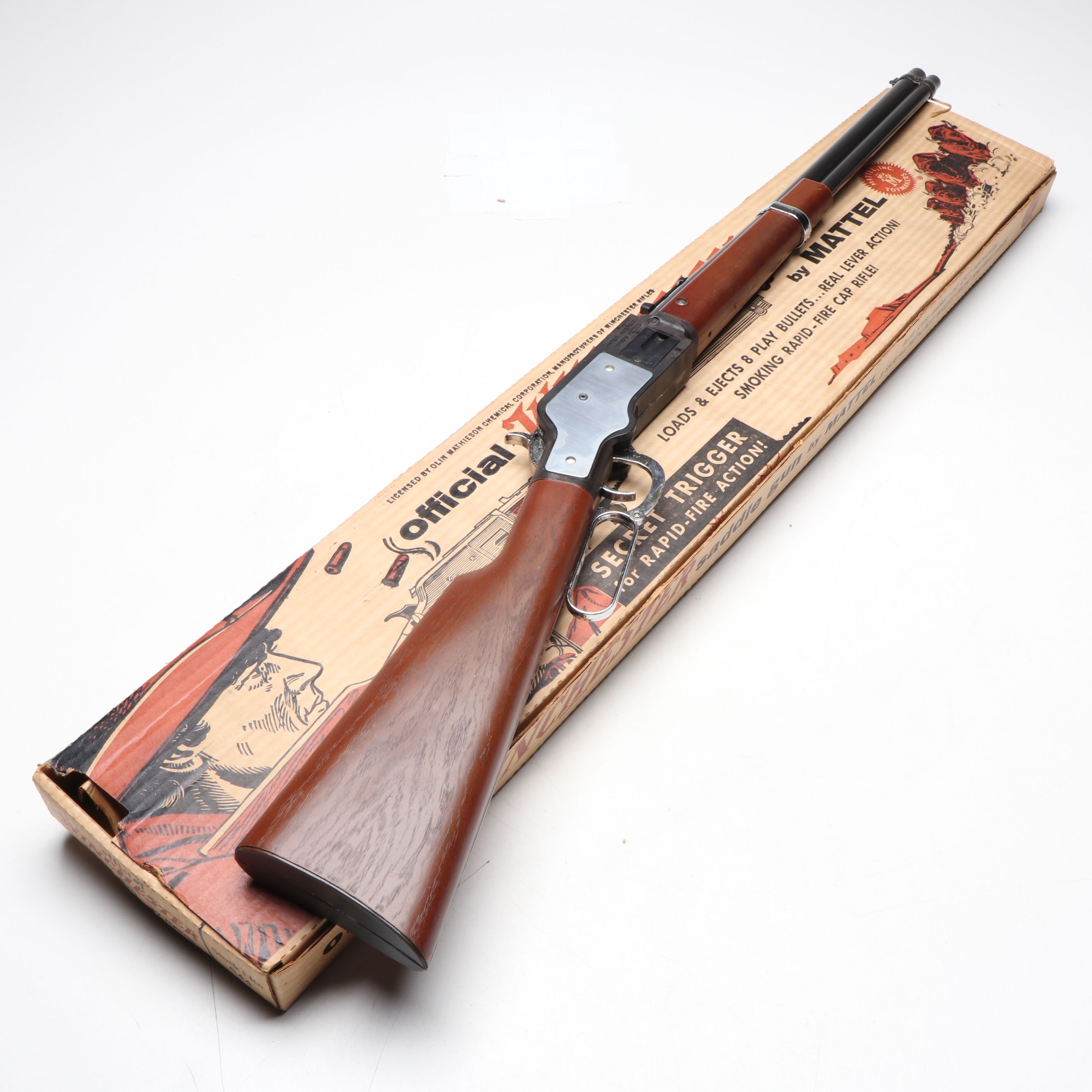 Mattel Rolling-Block Rifle Showdown Set with More Toy Guns, Mid to Late 20th C.