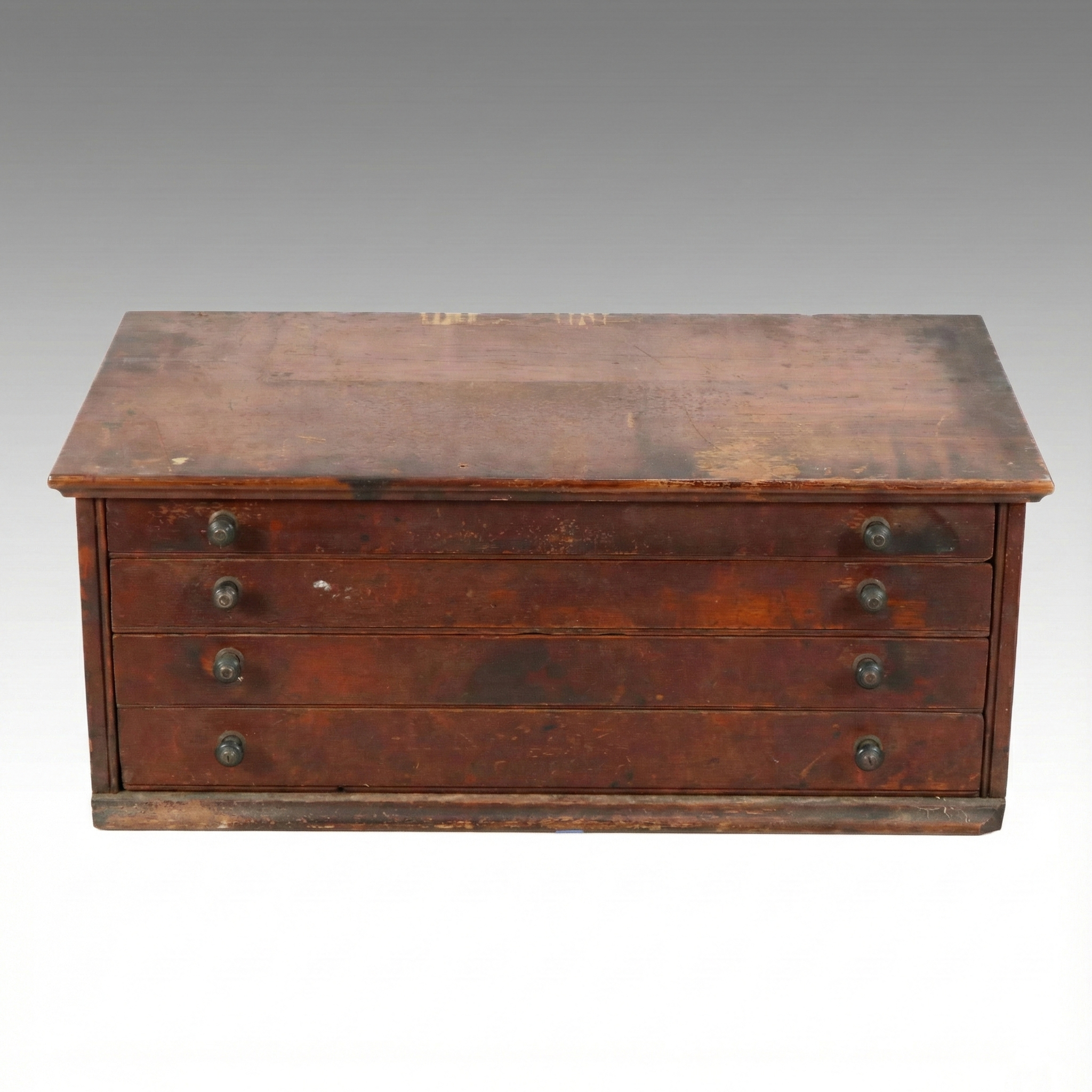 Antique Wooden Spool Cabinet