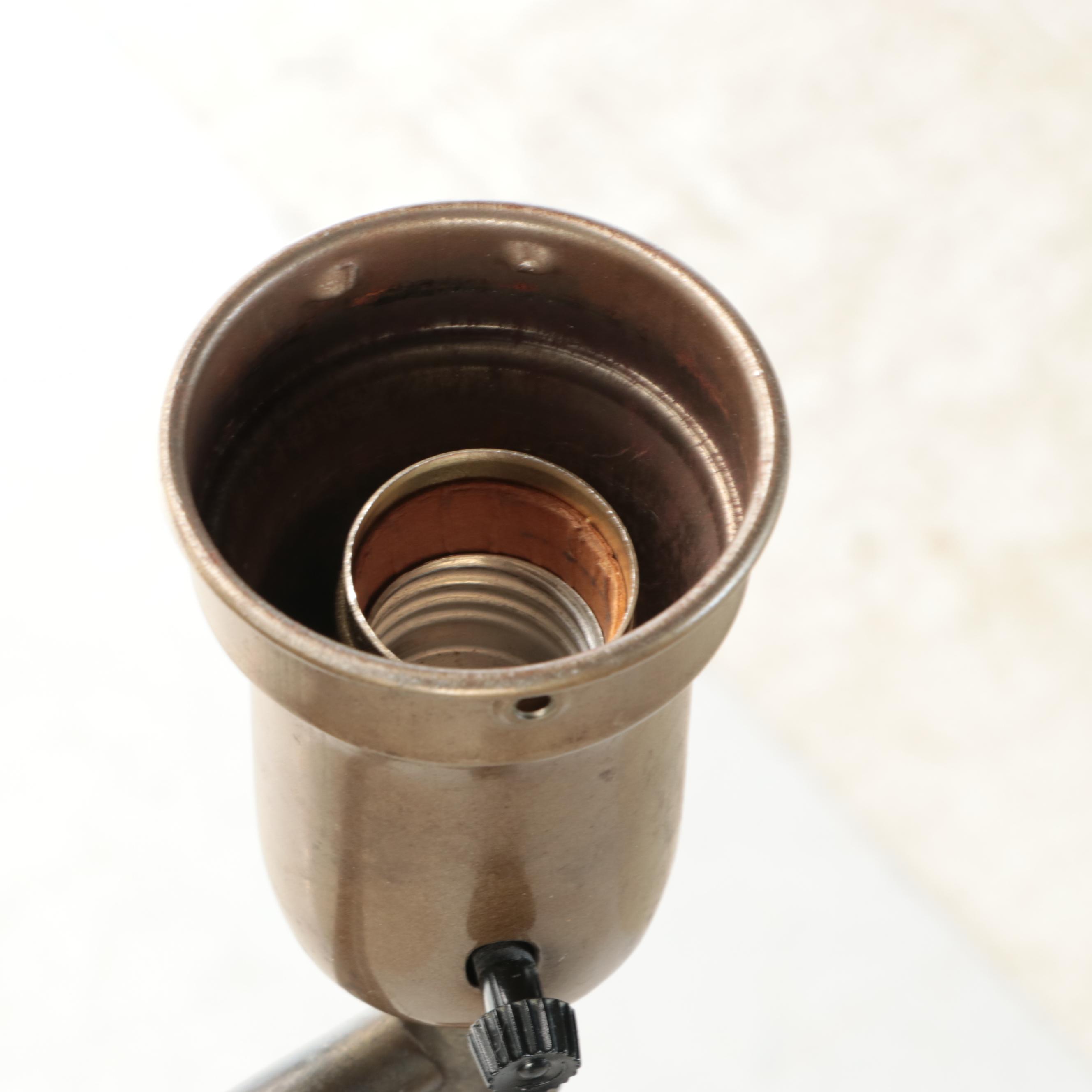 Neoclassical Style Swing Arm Floor Lamp with Milk Glass Torchère Shade