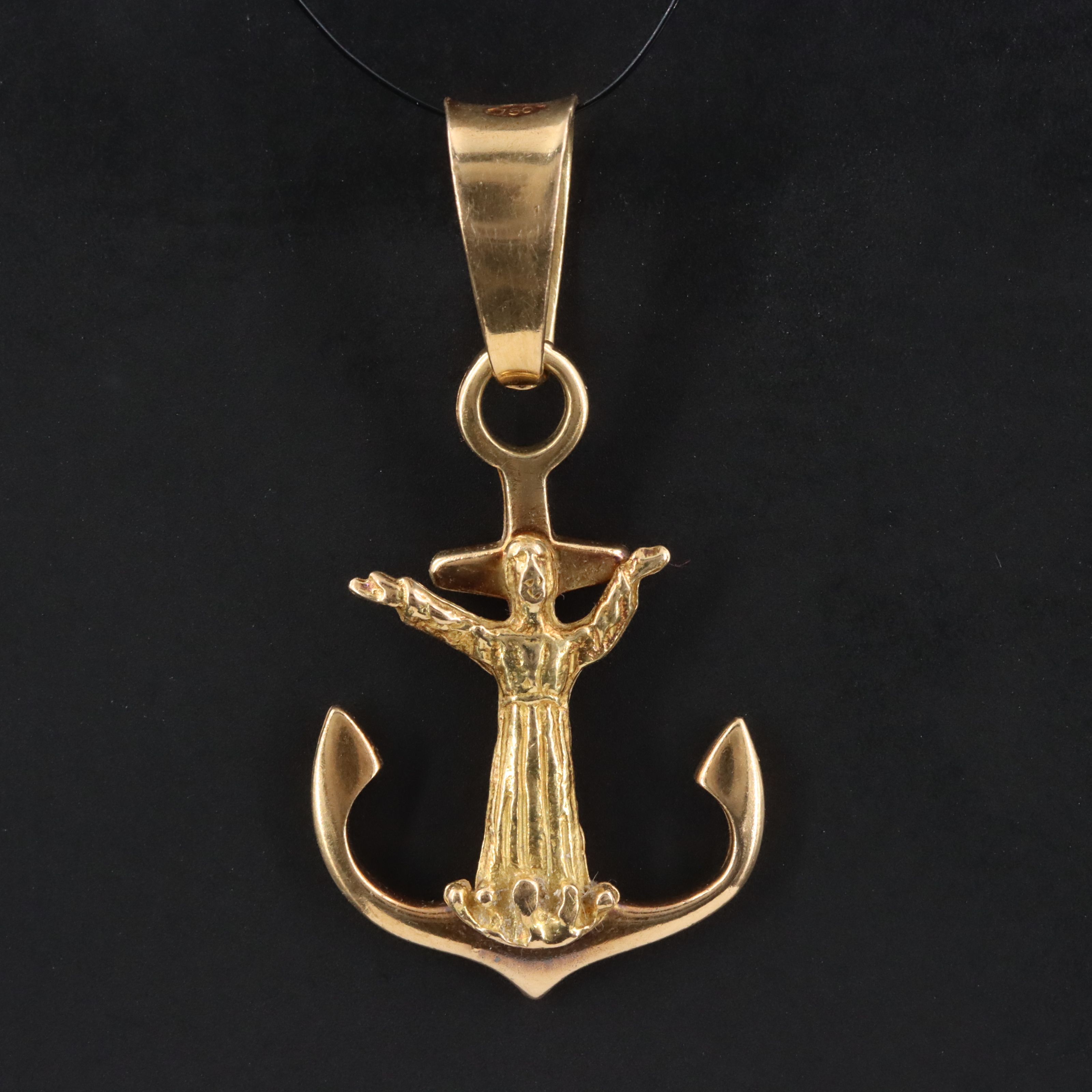 Italian 18K Mariner's Cross Pendant