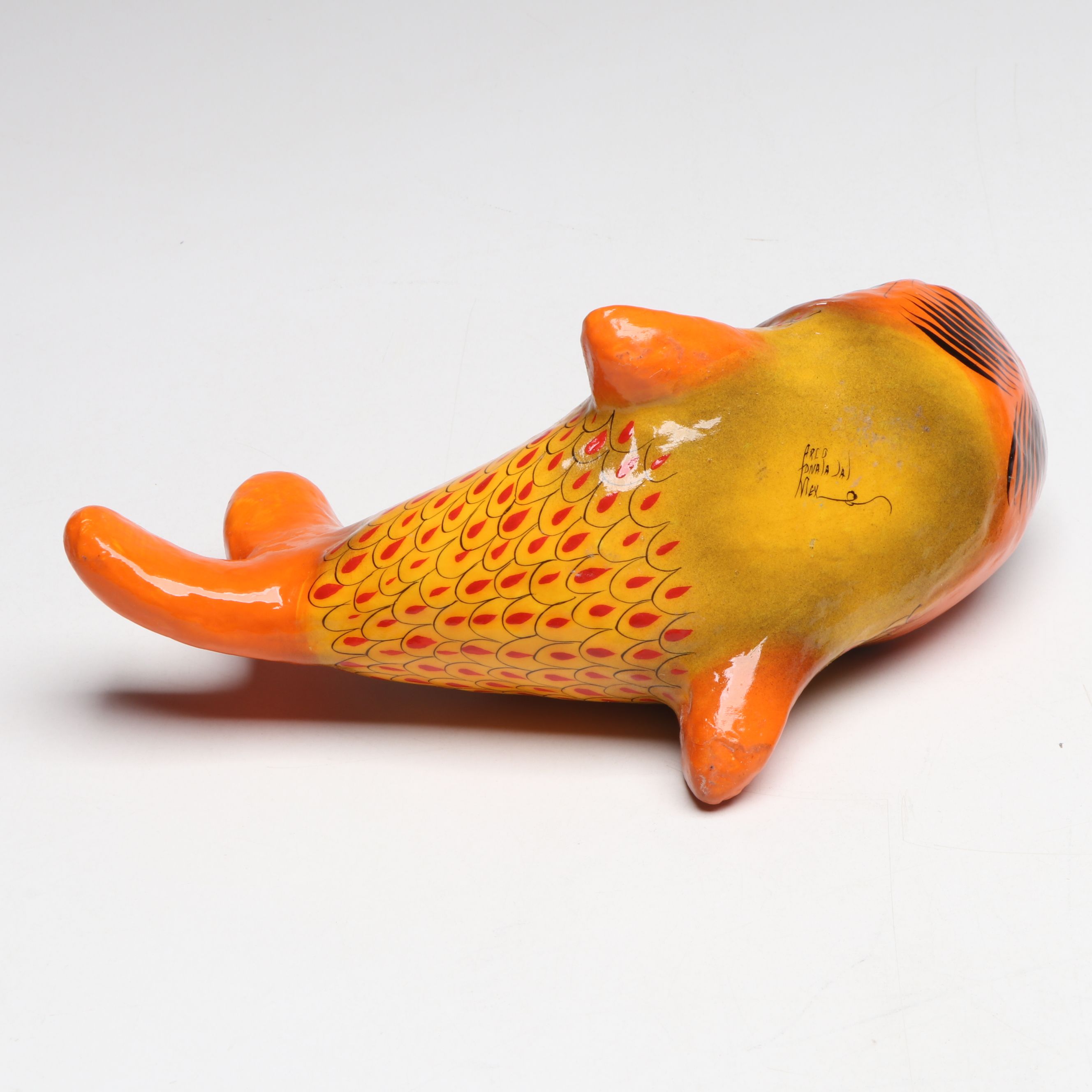 John Wright Cast Iron and More Figurines with Mexican Lacquerware Fish
