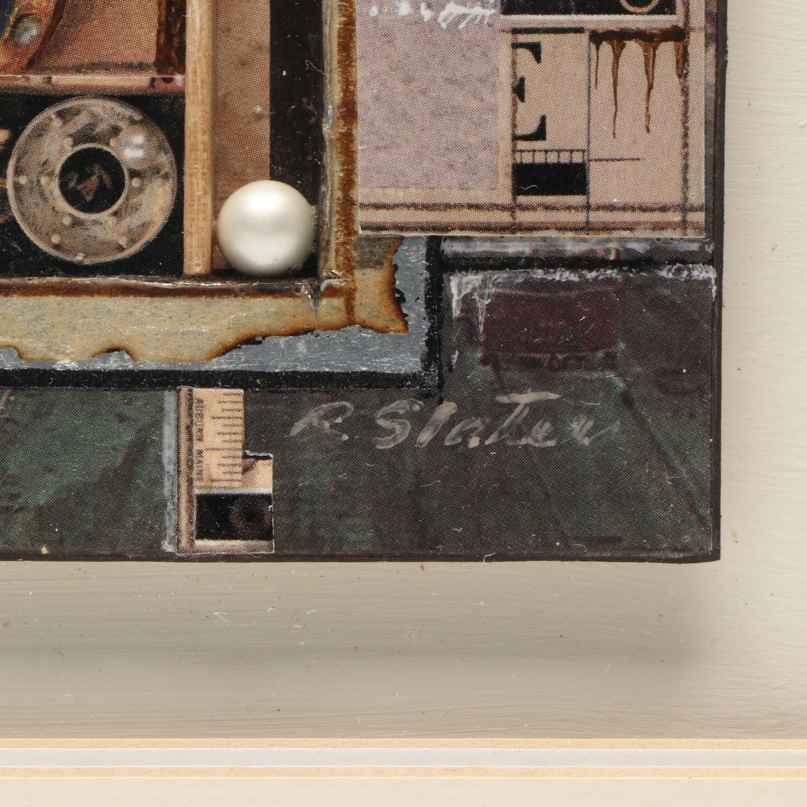 Roderick Slater Abstract Mixed Media Abstract "Moving Along," Late 20th Century