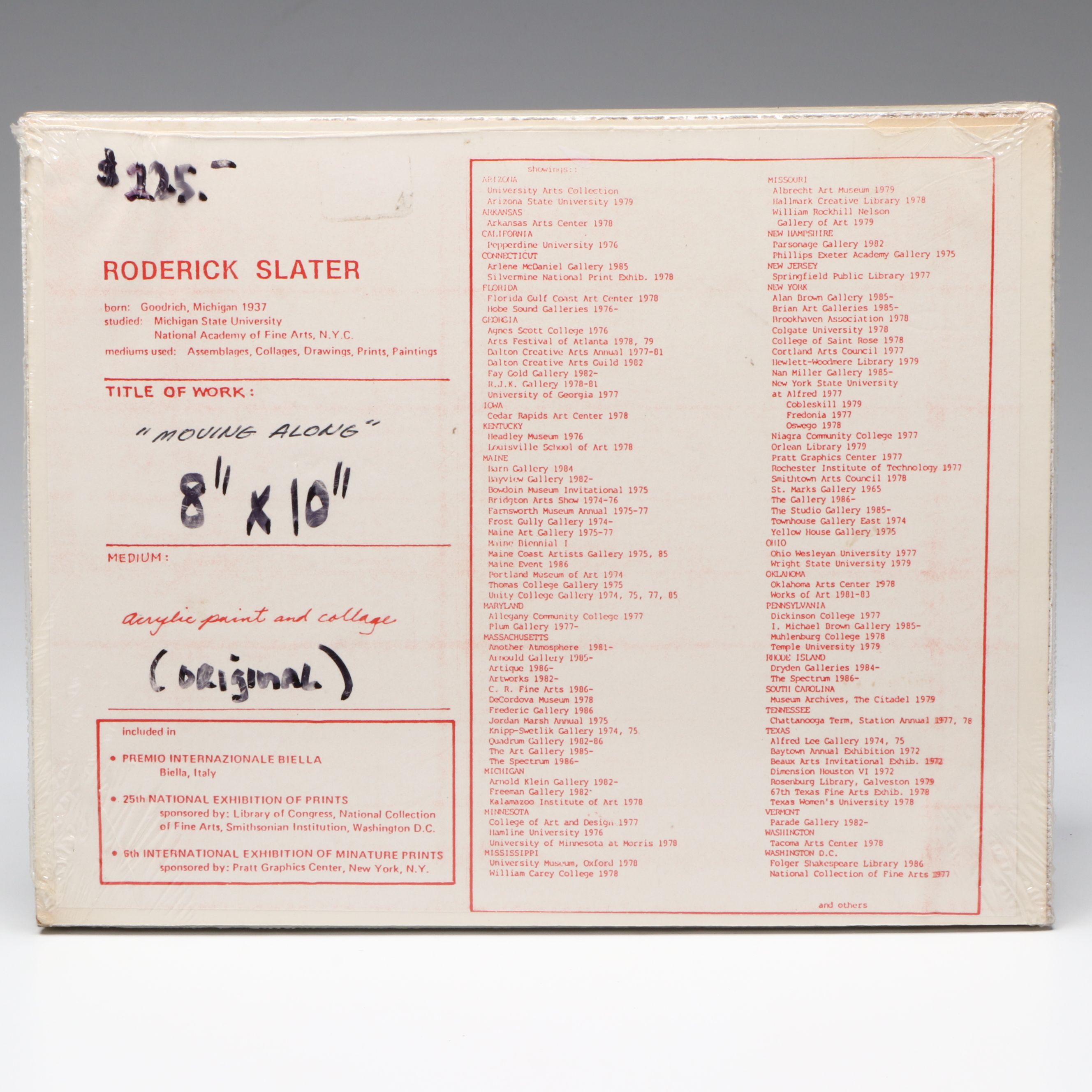 Roderick Slater Abstract Mixed Media Abstract "Moving Along," Late 20th Century