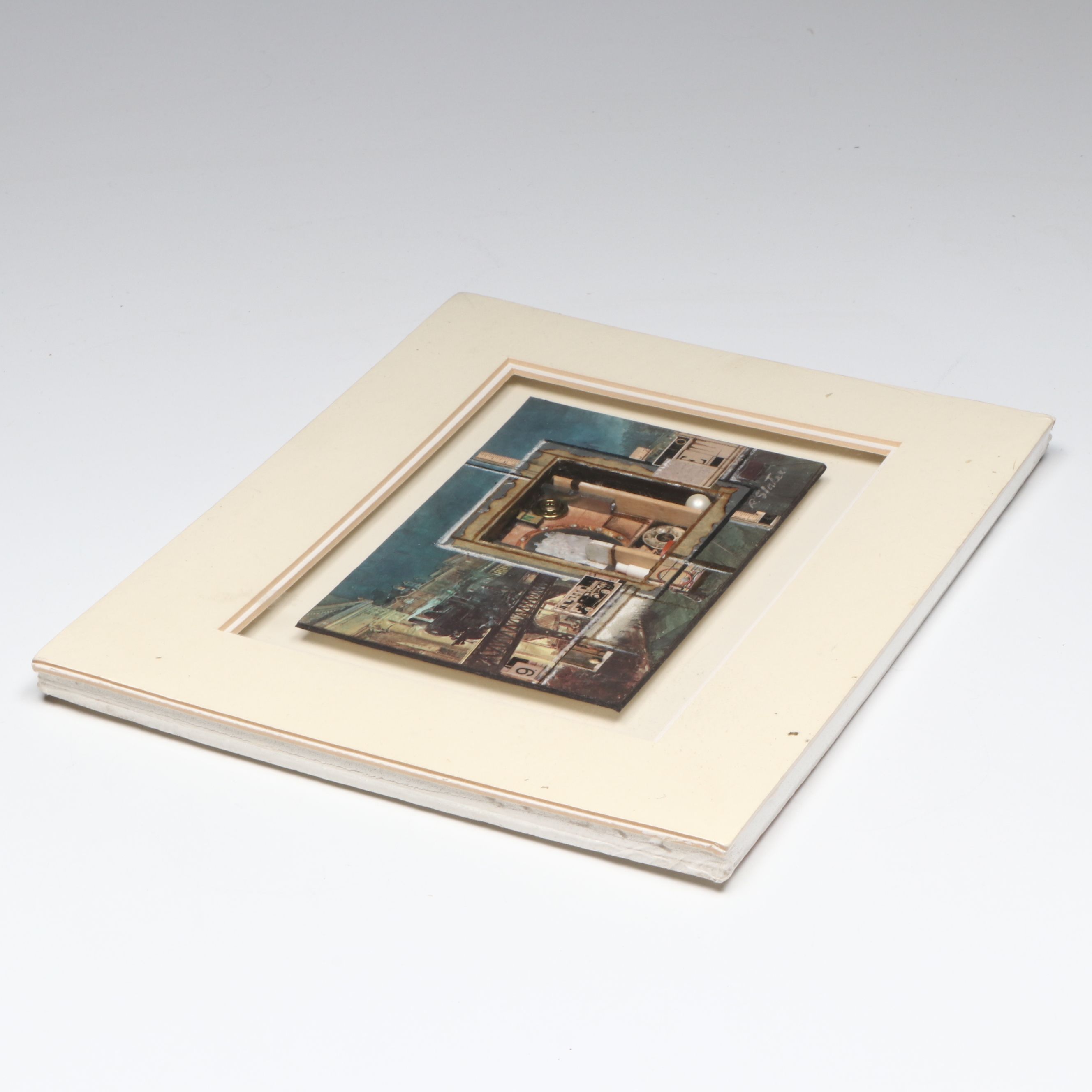 Roderick Slater Abstract Mixed Media Abstract "Moving Along," Late 20th Century