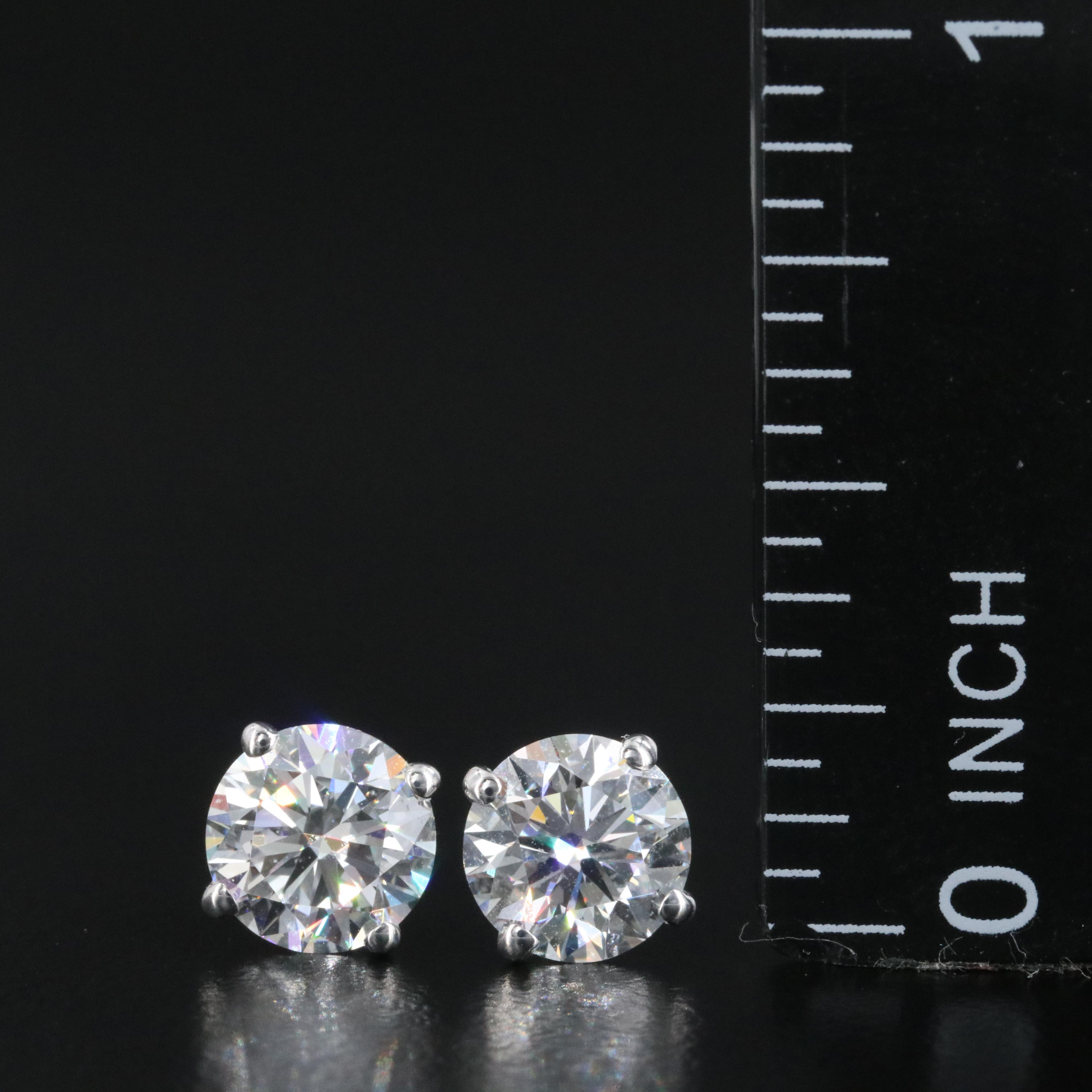 14K 2.03 CTW Internally Flawless Lab Grown Diamond Earrings with IGI Reports
