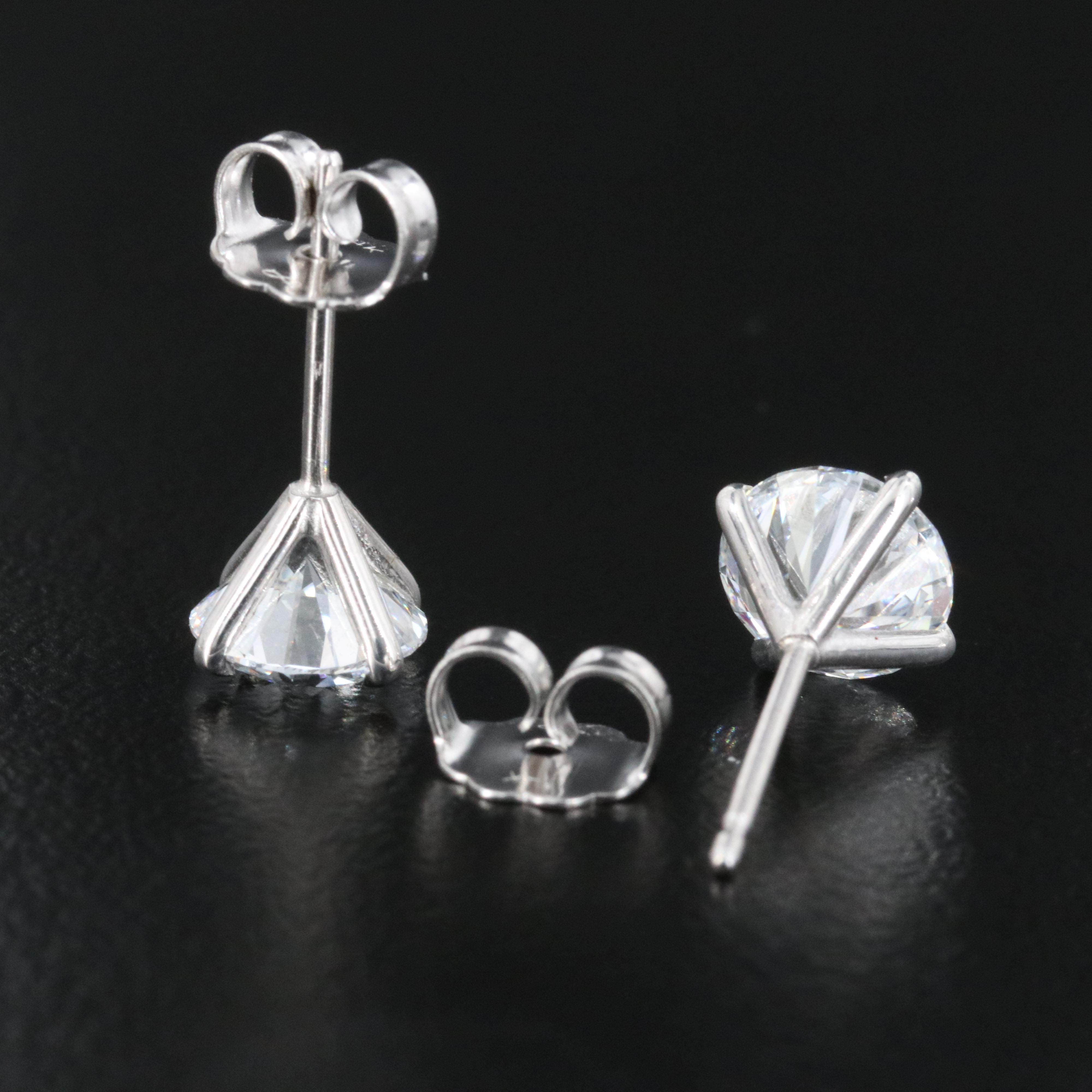 14K 2.03 CTW Internally Flawless Lab Grown Diamond Earrings with IGI Reports