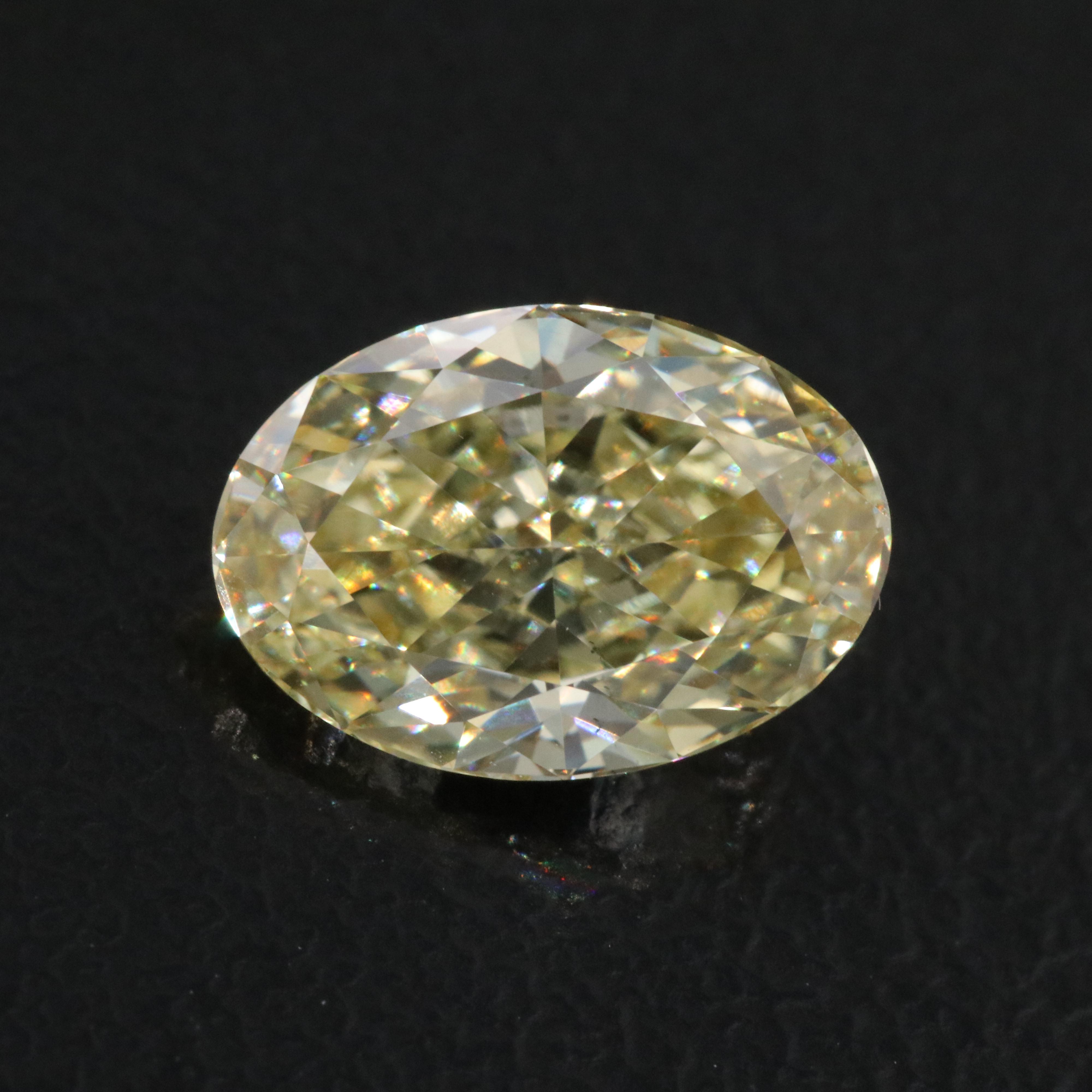 Loose 2.10 CT Lab Grown Fancy Yellow Diamond with IGI Report