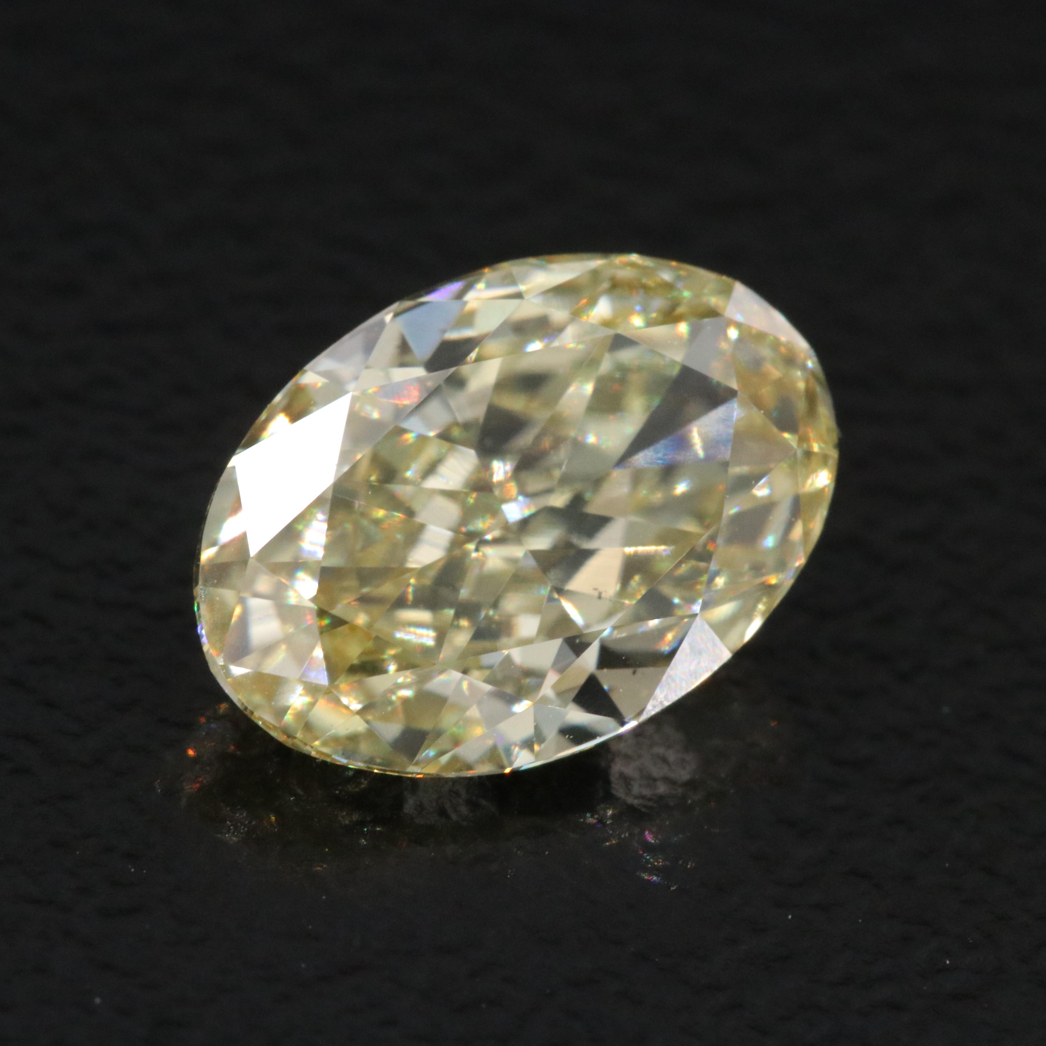 Loose 2.10 CT Lab Grown Fancy Yellow Diamond with IGI Report
