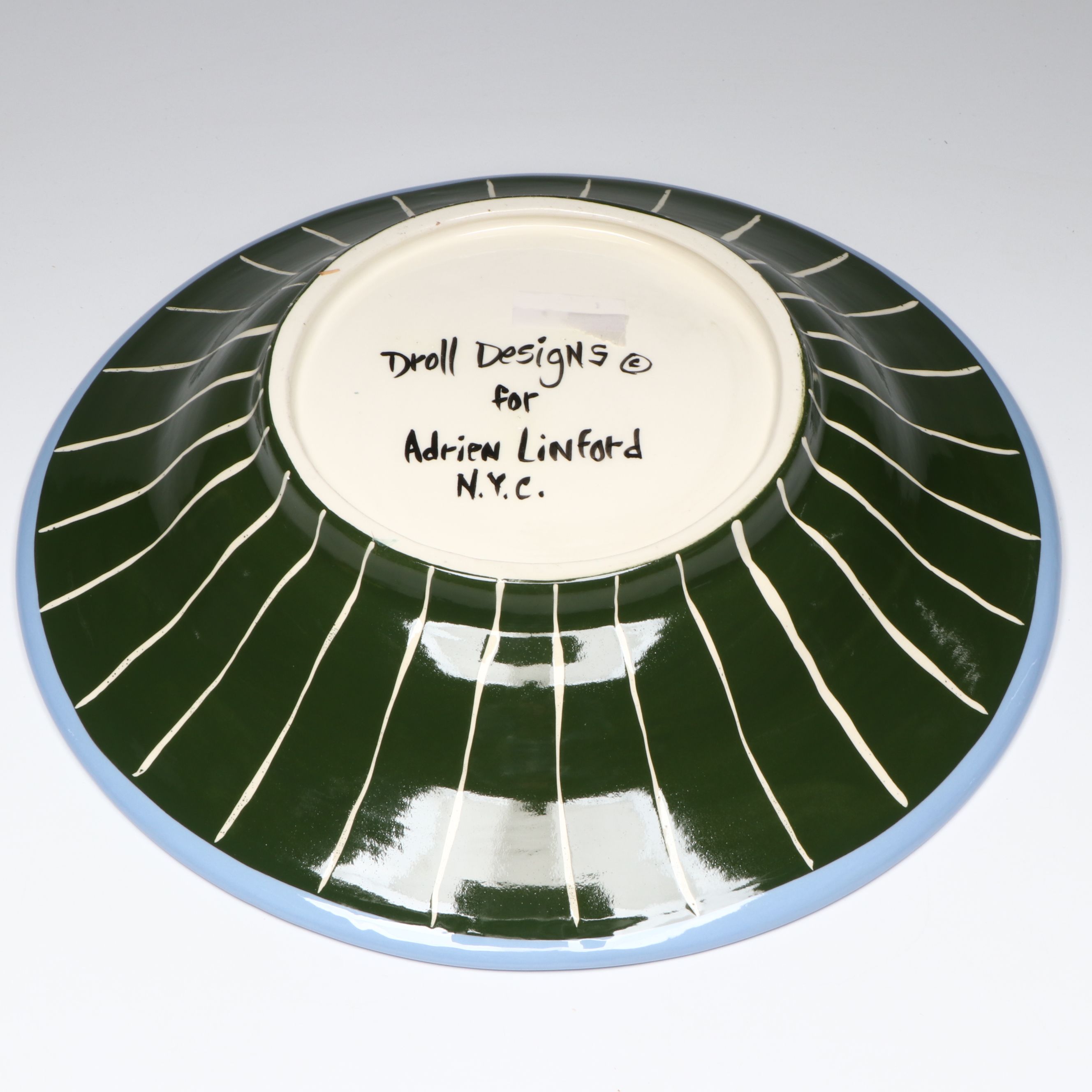 Droll Designs Hand-Painted Vegetable and Fruit Motif Serving Bowls