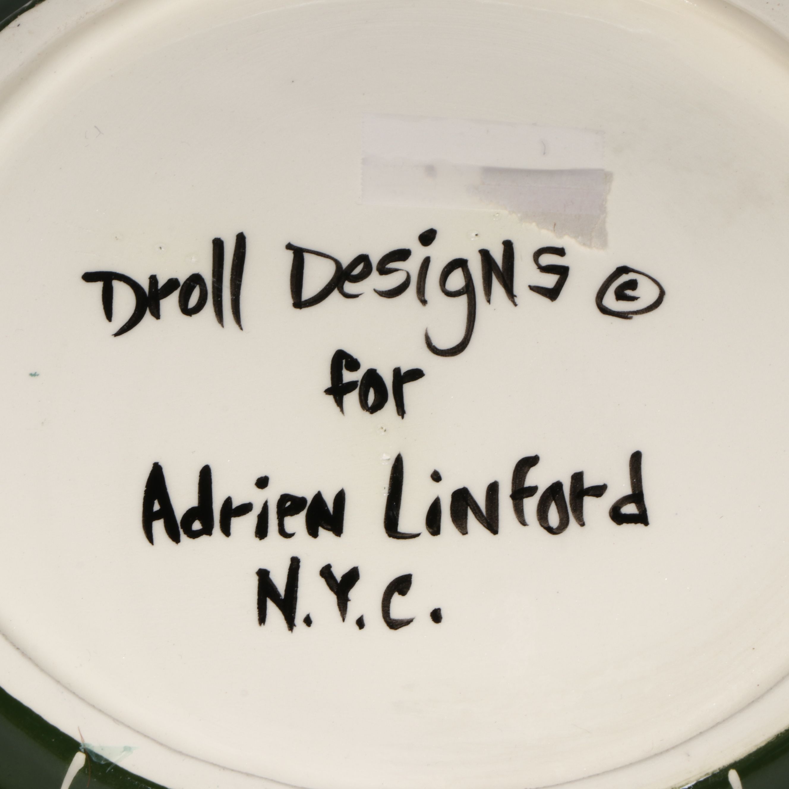 Droll Designs Hand-Painted Vegetable and Fruit Motif Serving Bowls