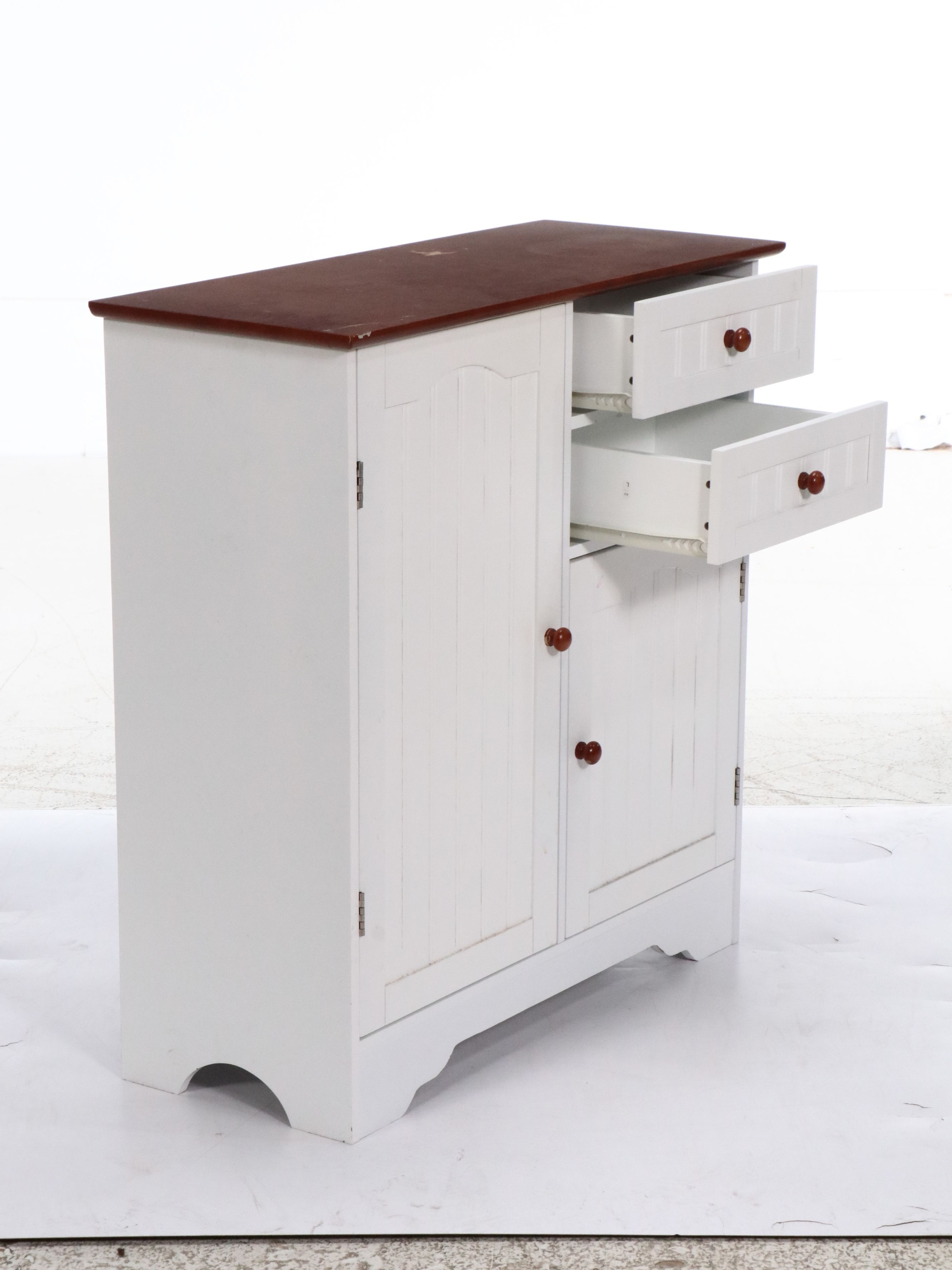 King's Brand Shaker Style Cabinet with Coordinating Bench and Wall Mirror