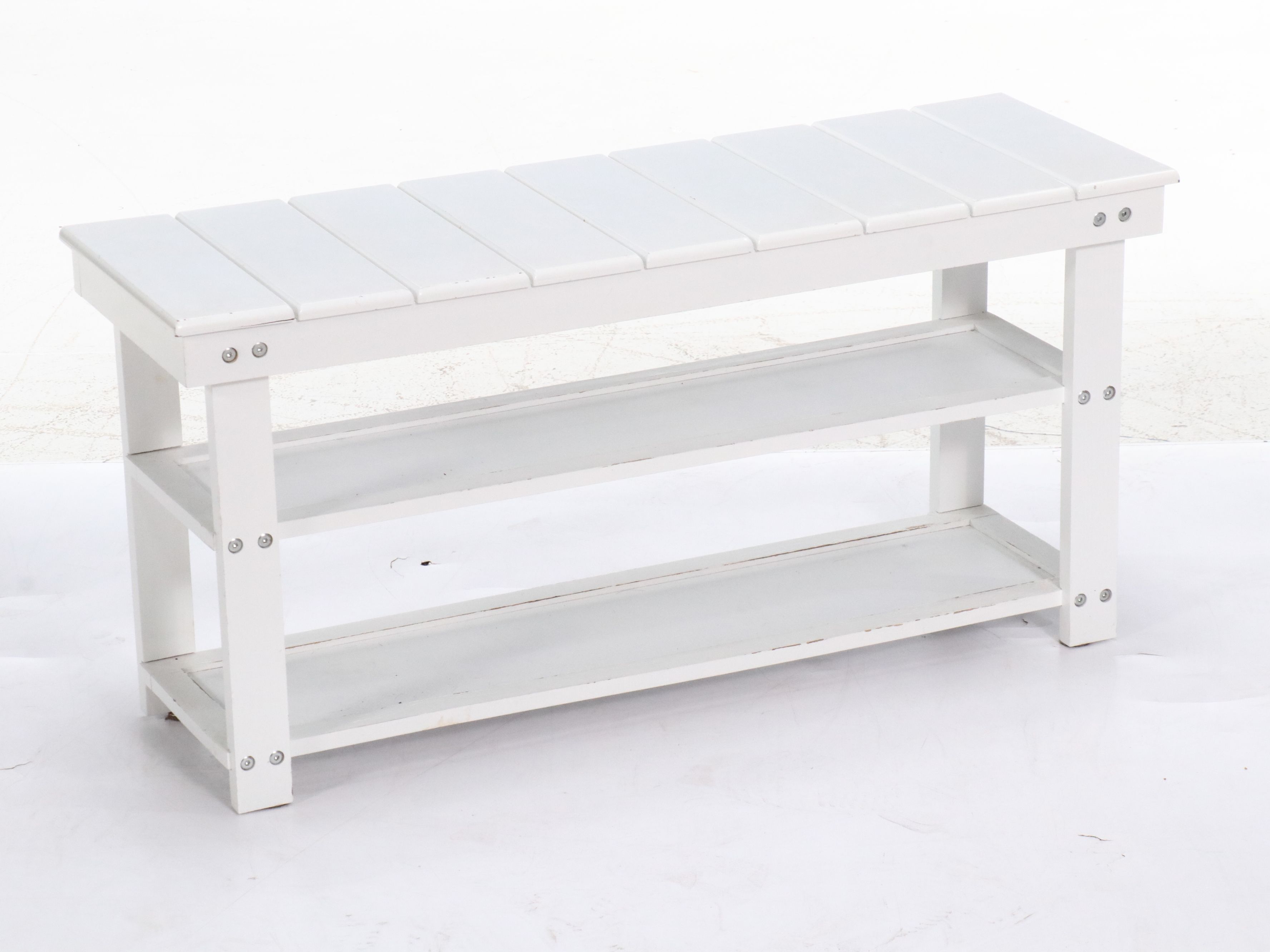 King's Brand Shaker Style Cabinet with Coordinating Bench and Wall Mirror