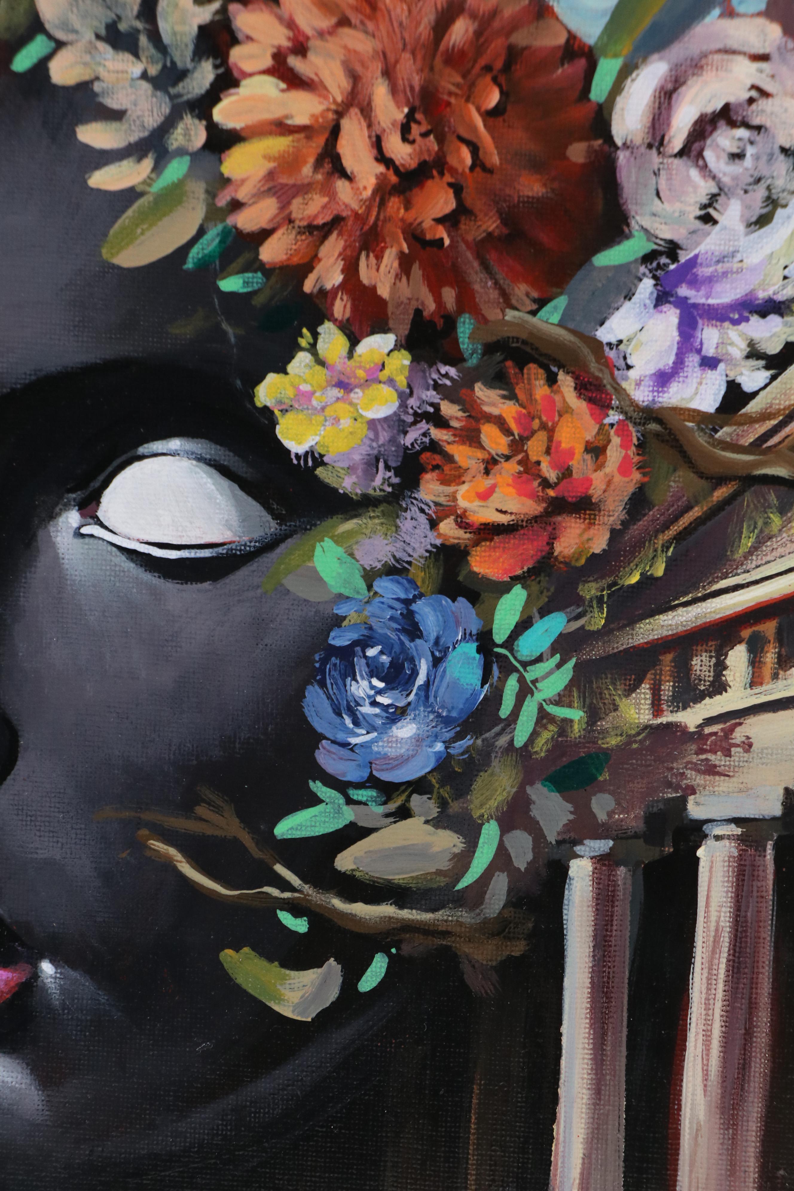 Jeshua Murillo Surrealist Acrylic Portrait, 21st Century