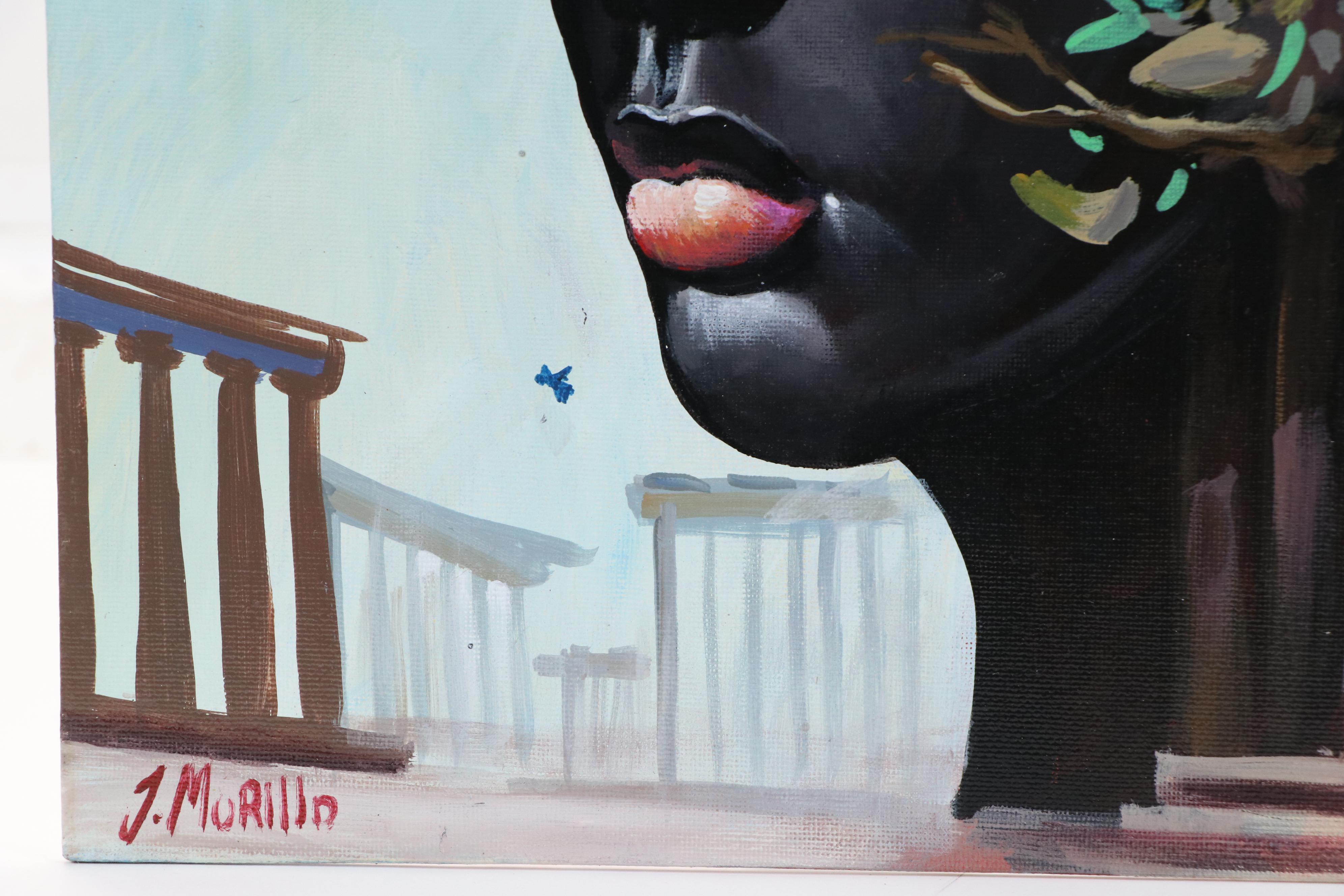 Jeshua Murillo Surrealist Acrylic Portrait, 21st Century