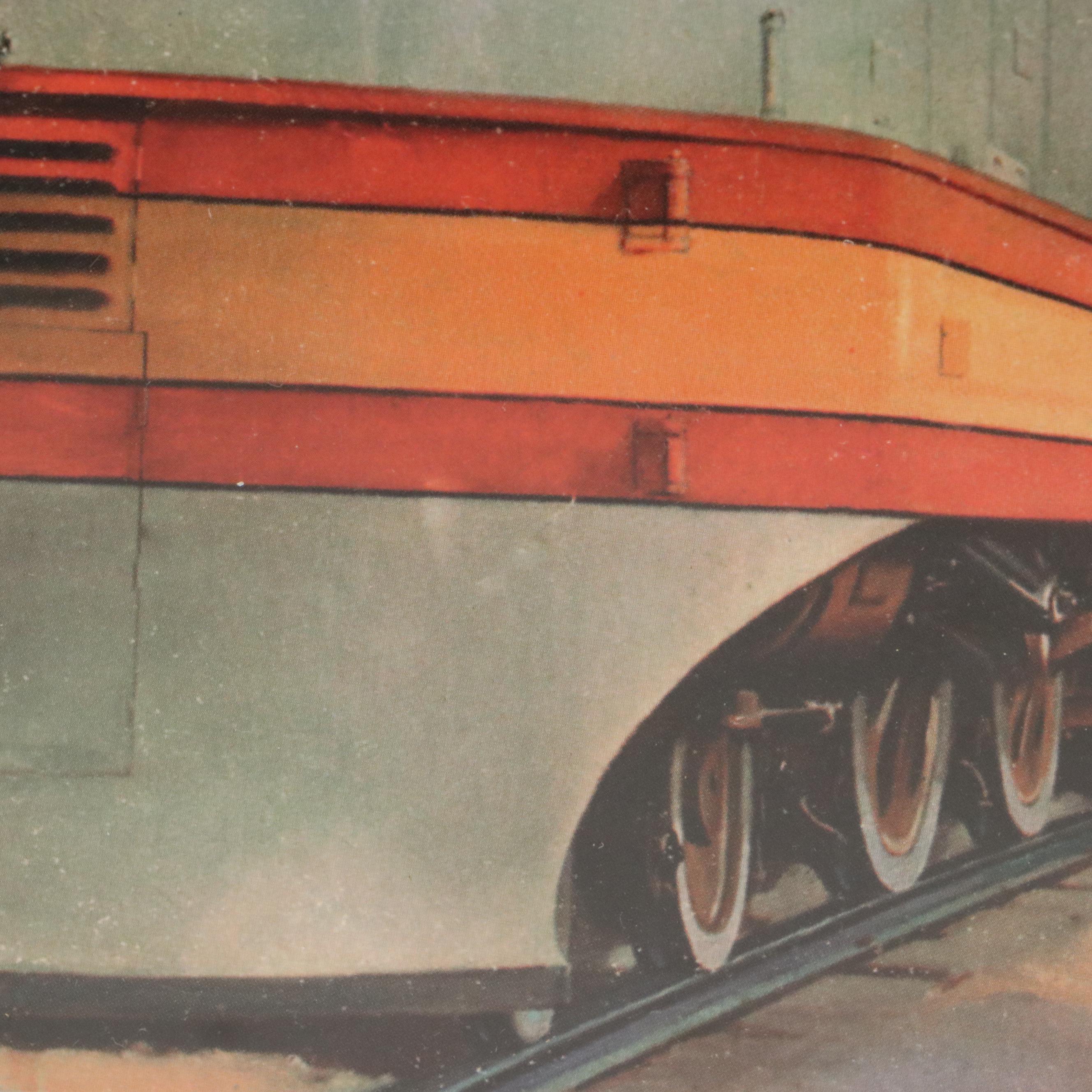 Offset Lithograph Train Advertisement "Hiawatha, First of the Speedliners"