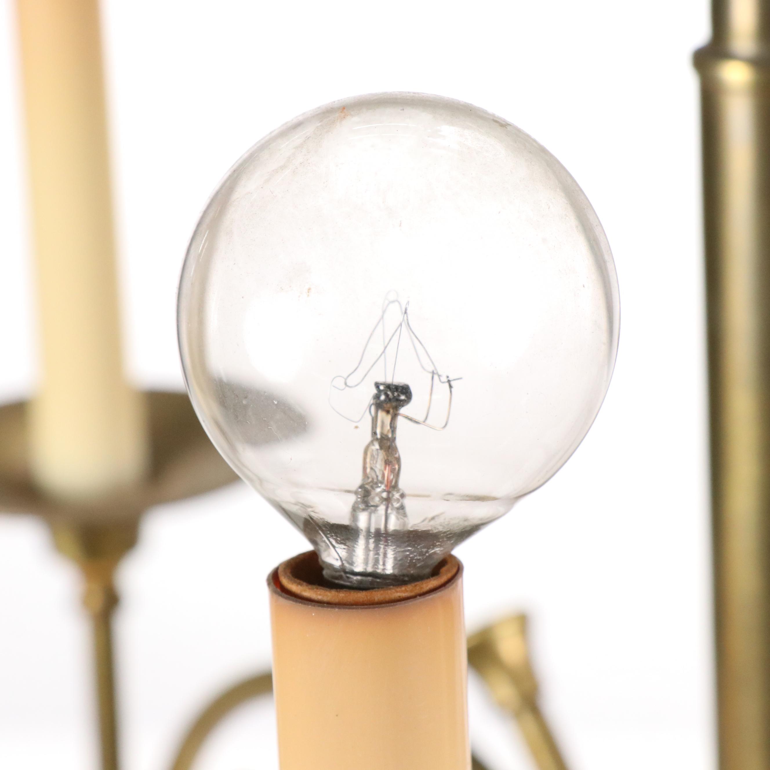 French Hunting Horn Brass Chandelier