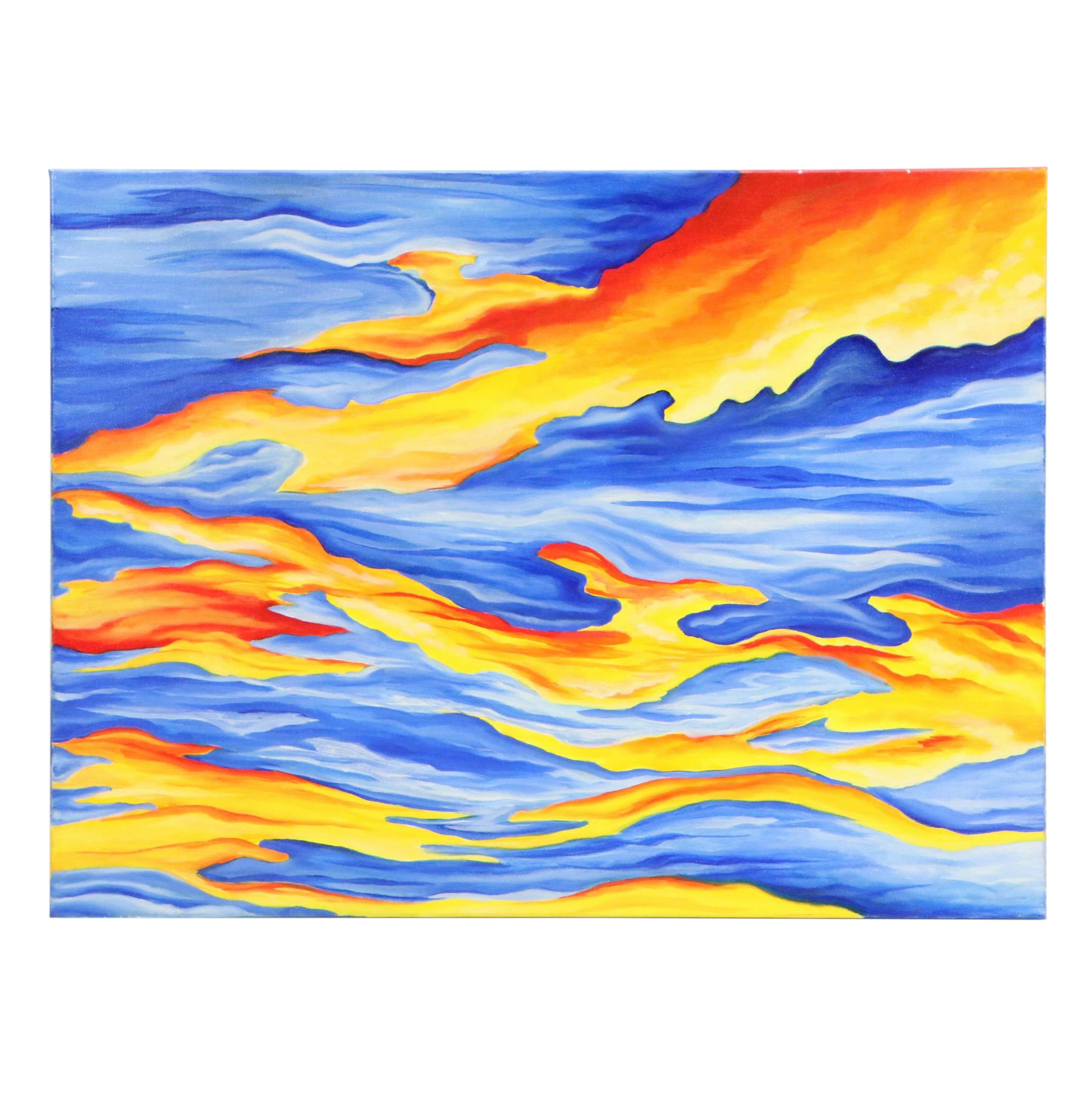 Lori Woodcock Oil Painting "Indiana Sunset"