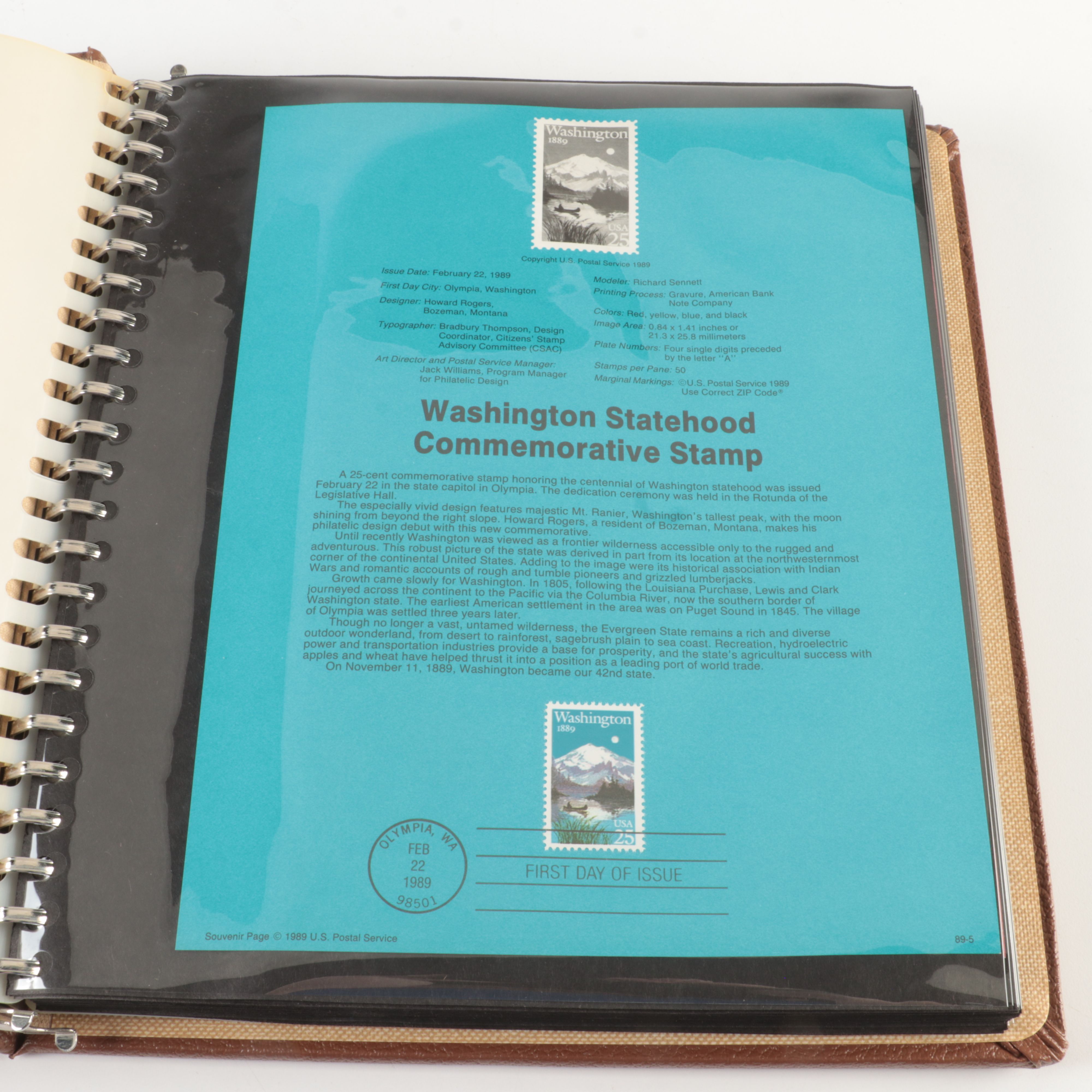 Five  Albums of U.S. First Day Panels, 1985 to 1990