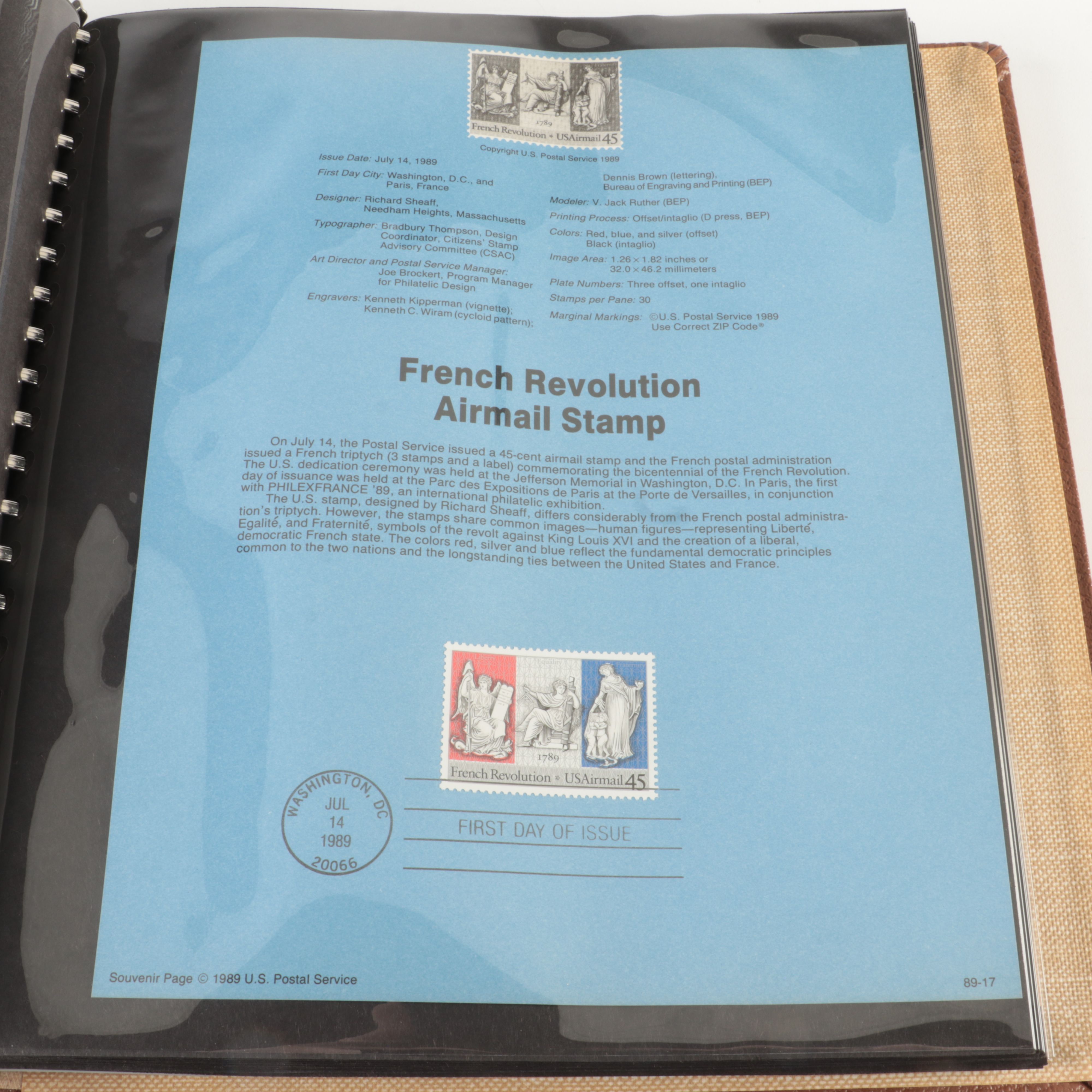 Five  Albums of U.S. First Day Panels, 1985 to 1990