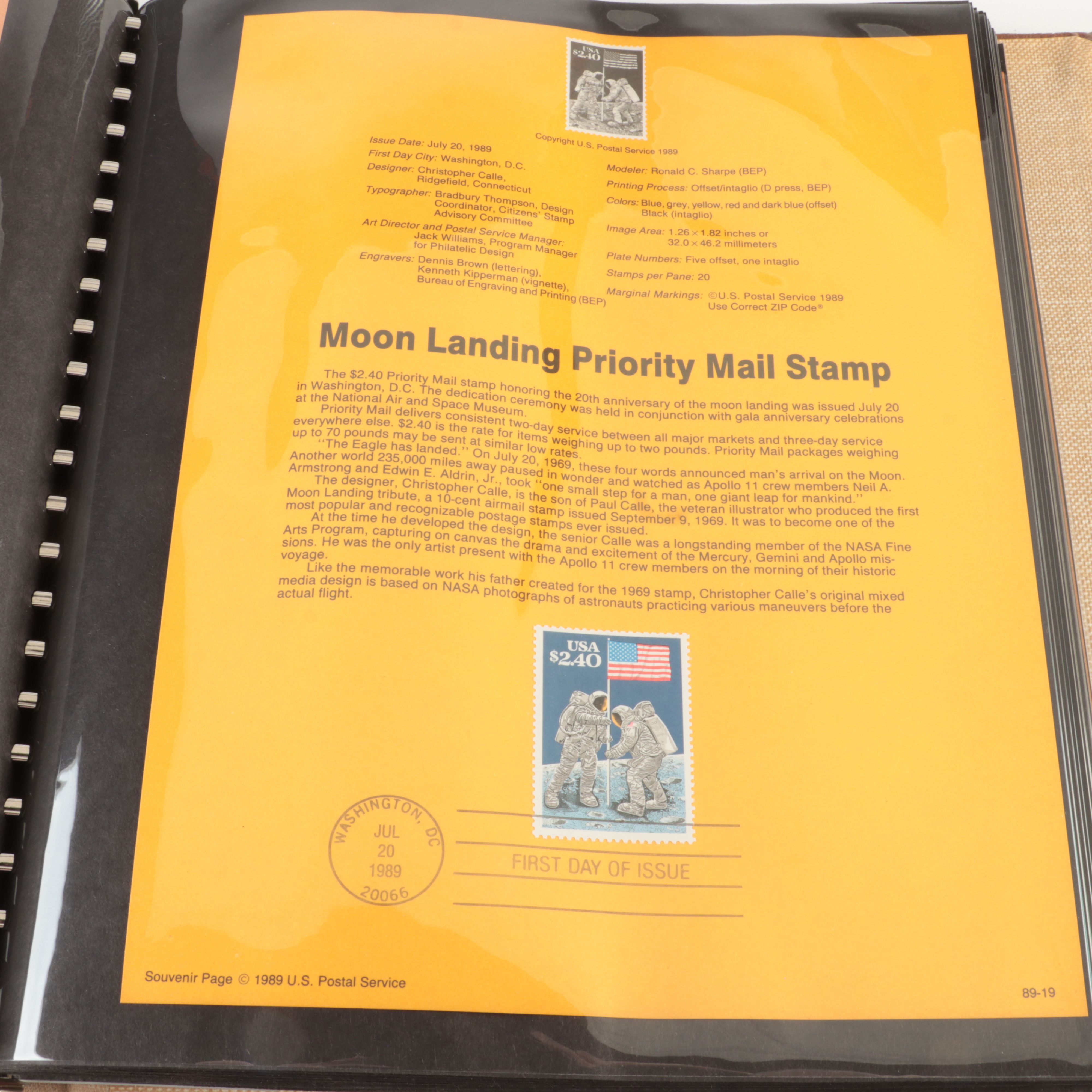 Five  Albums of U.S. First Day Panels, 1985 to 1990