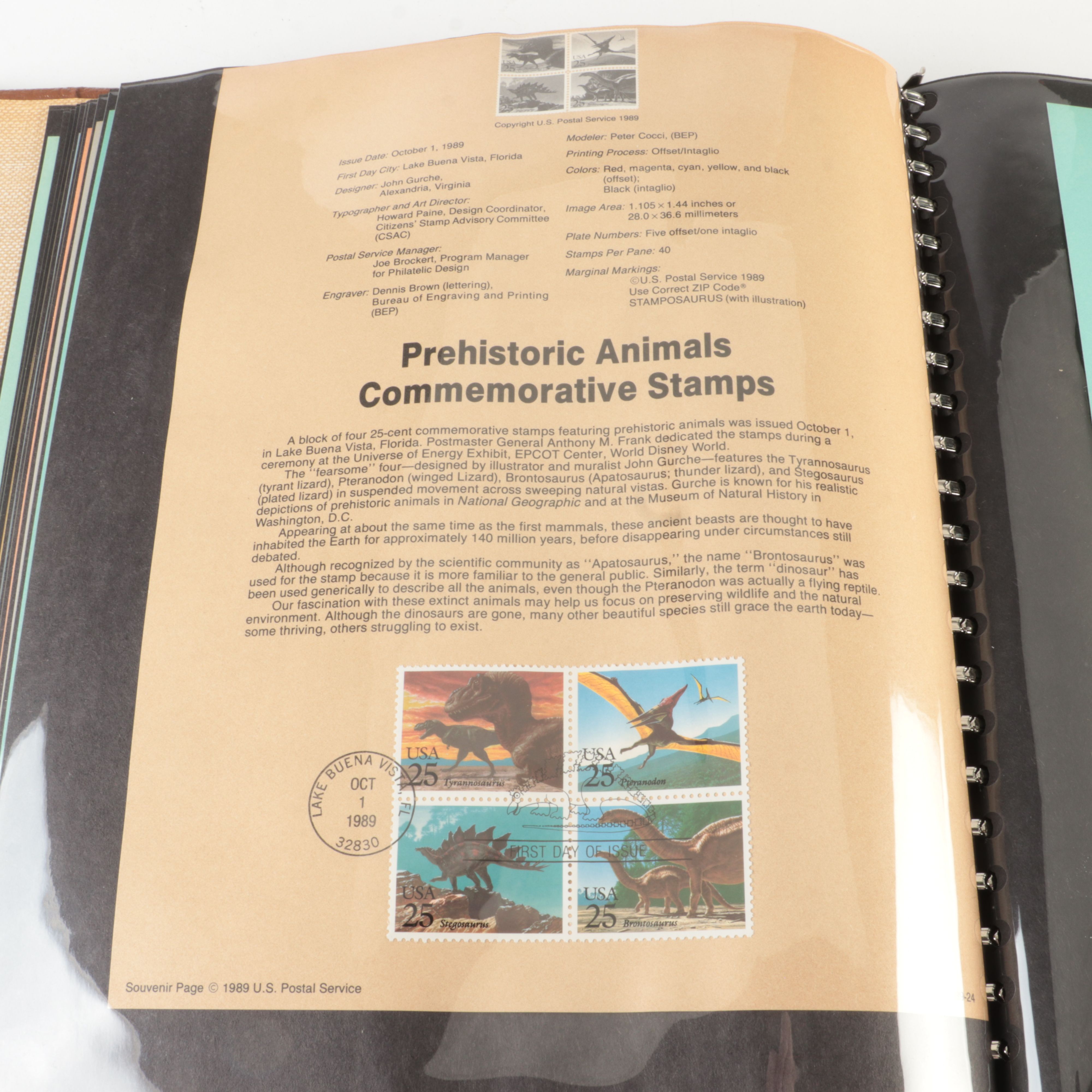 Five  Albums of U.S. First Day Panels, 1985 to 1990