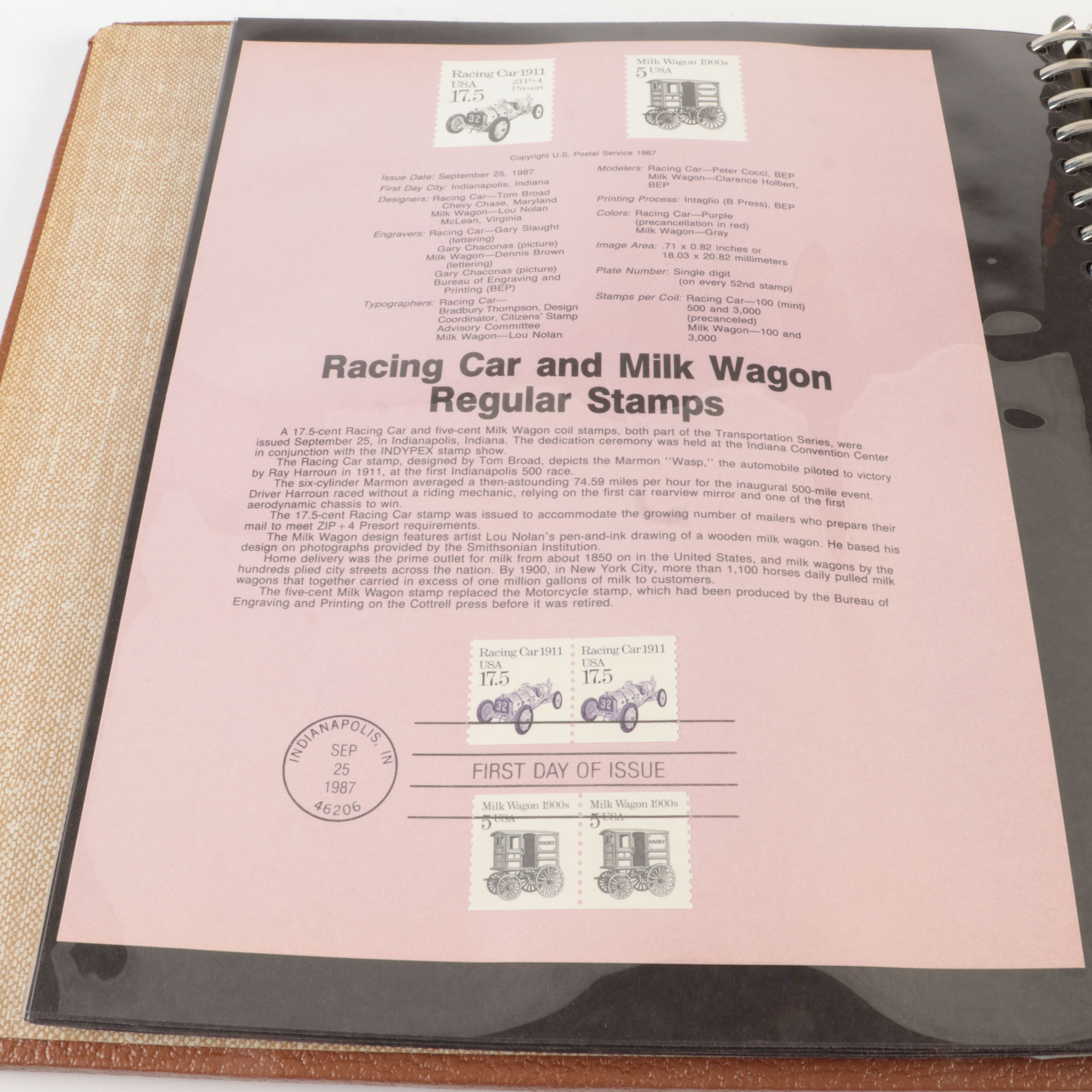 Five  Albums of U.S. First Day Panels, 1985 to 1990