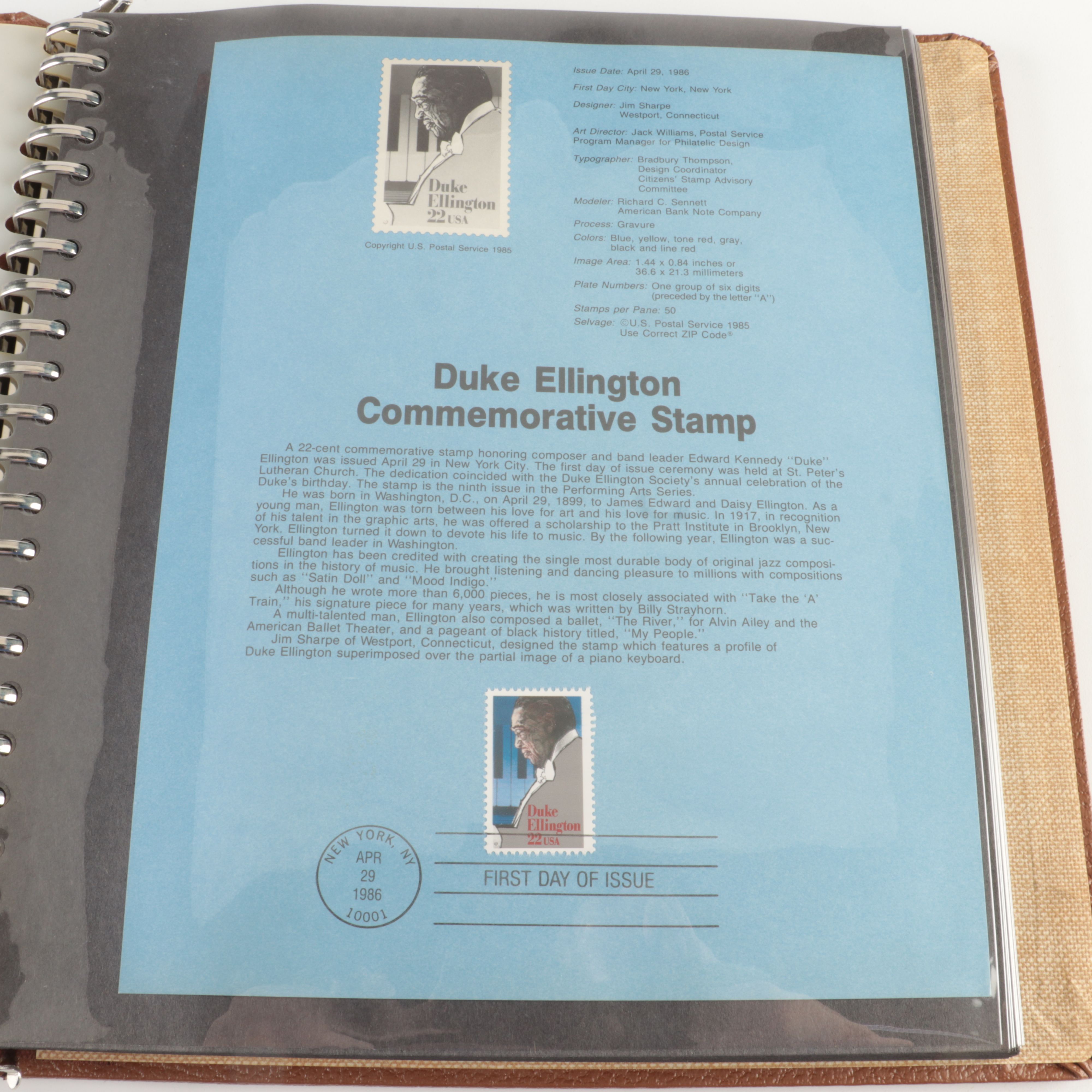 Five  Albums of U.S. First Day Panels, 1985 to 1990