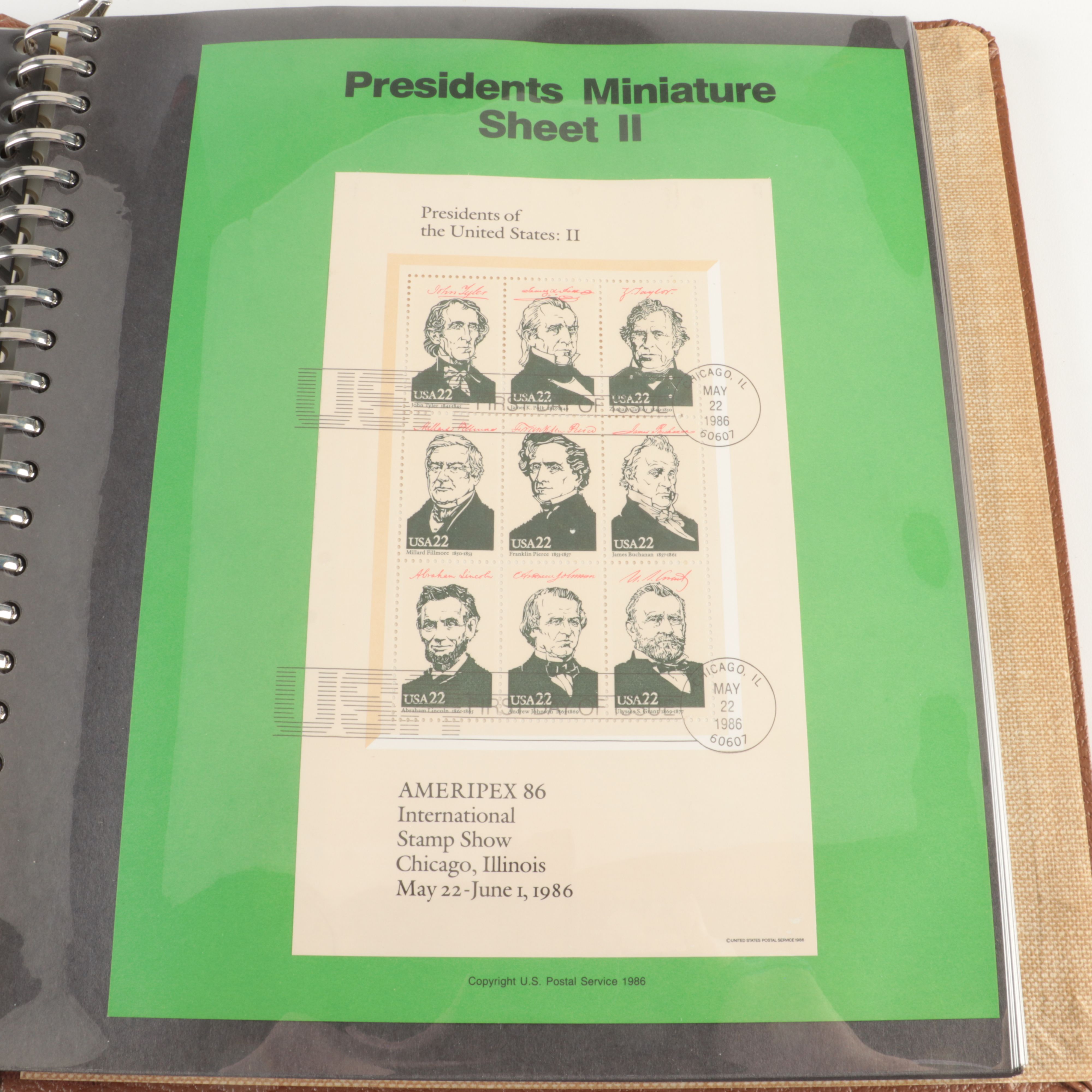 Five  Albums of U.S. First Day Panels, 1985 to 1990