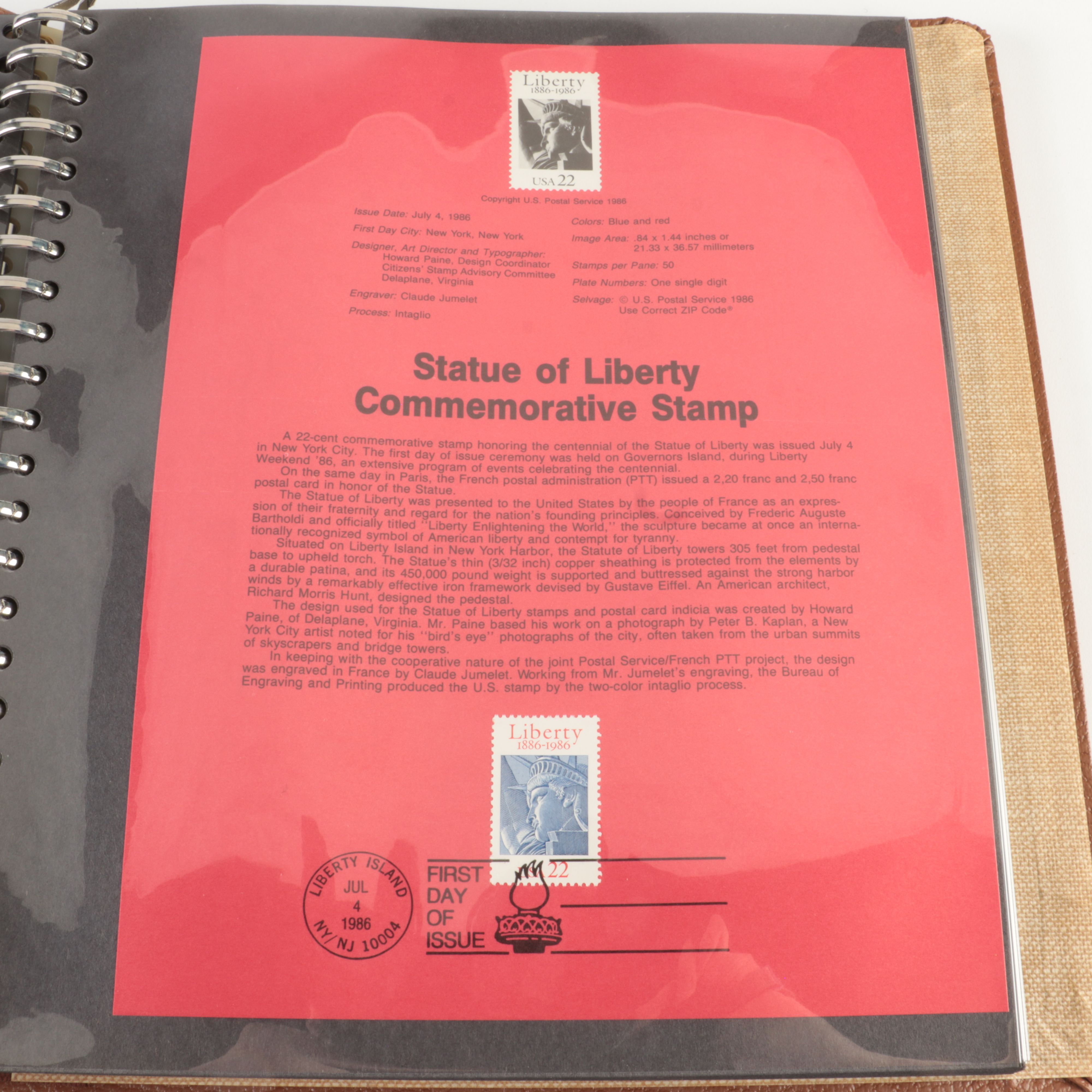 Five  Albums of U.S. First Day Panels, 1985 to 1990