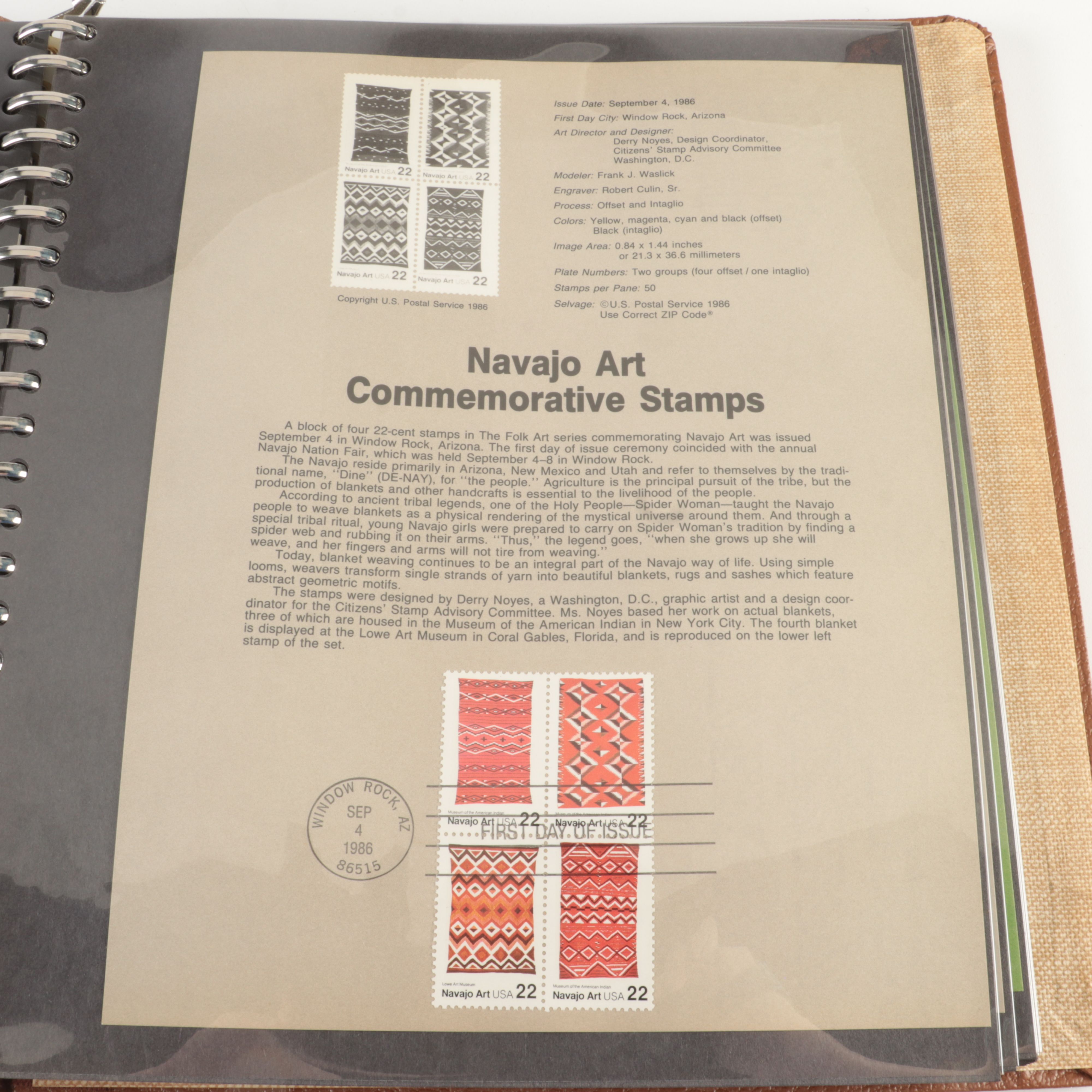 Five  Albums of U.S. First Day Panels, 1985 to 1990