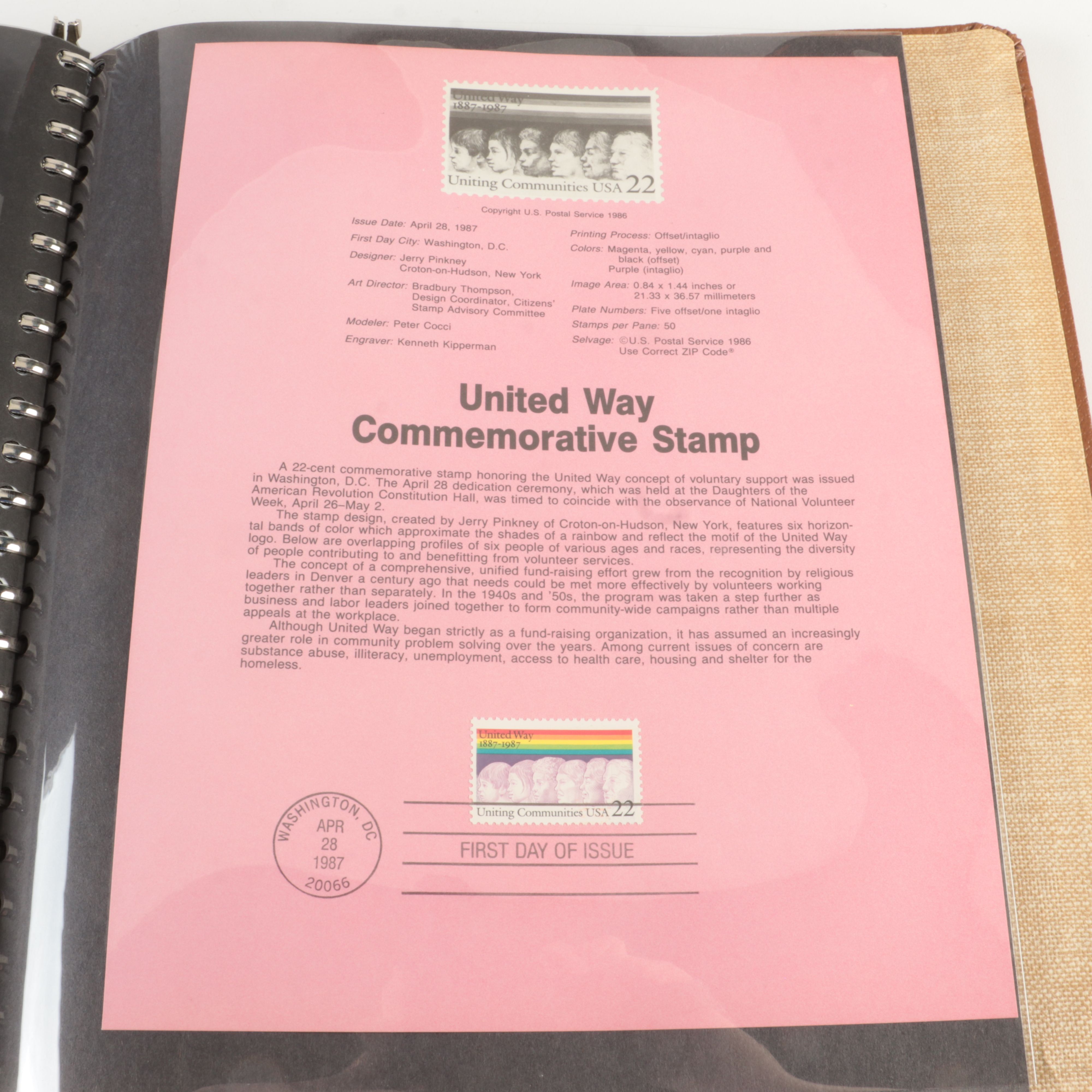 Five  Albums of U.S. First Day Panels, 1985 to 1990