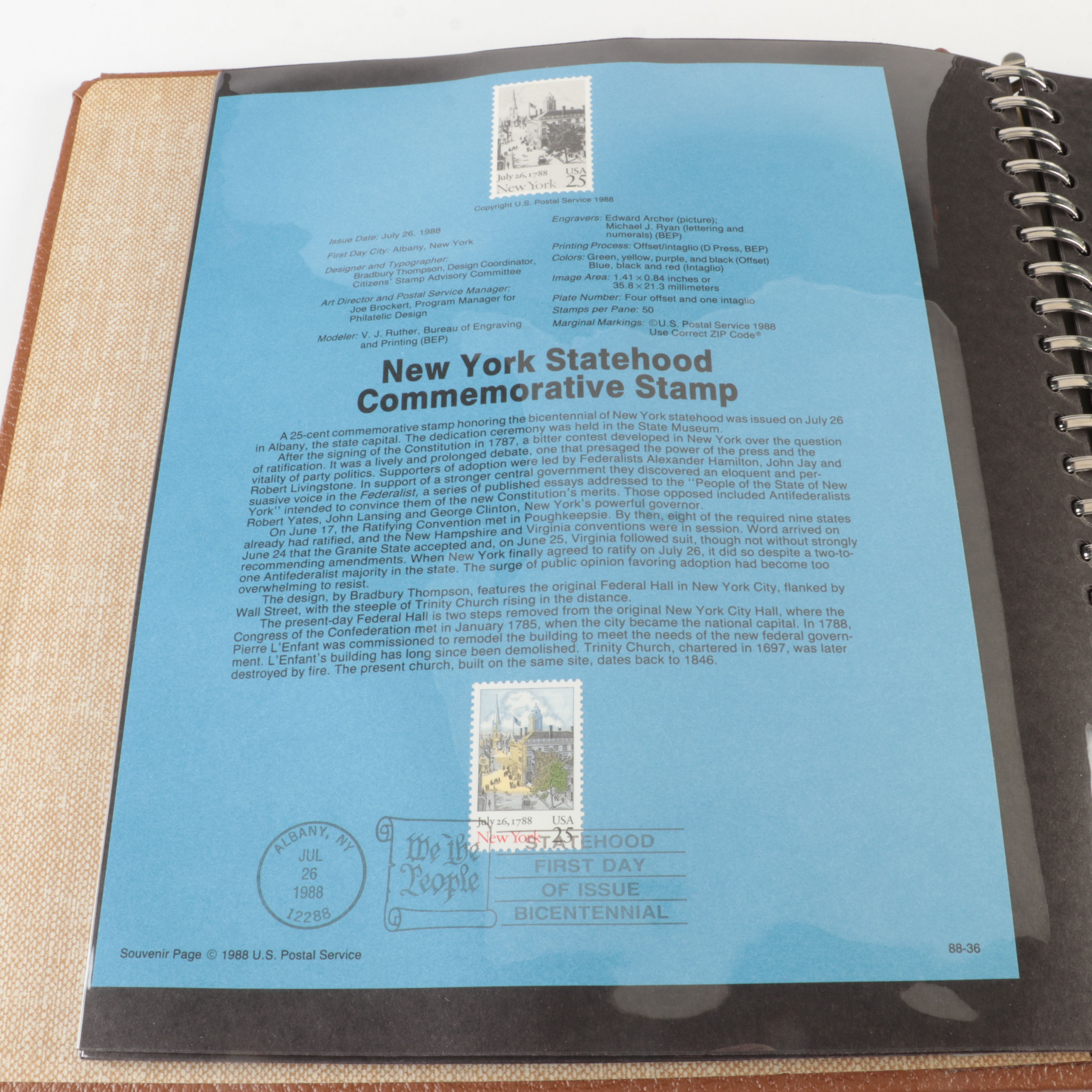 Five  Albums of U.S. First Day Panels, 1985 to 1990