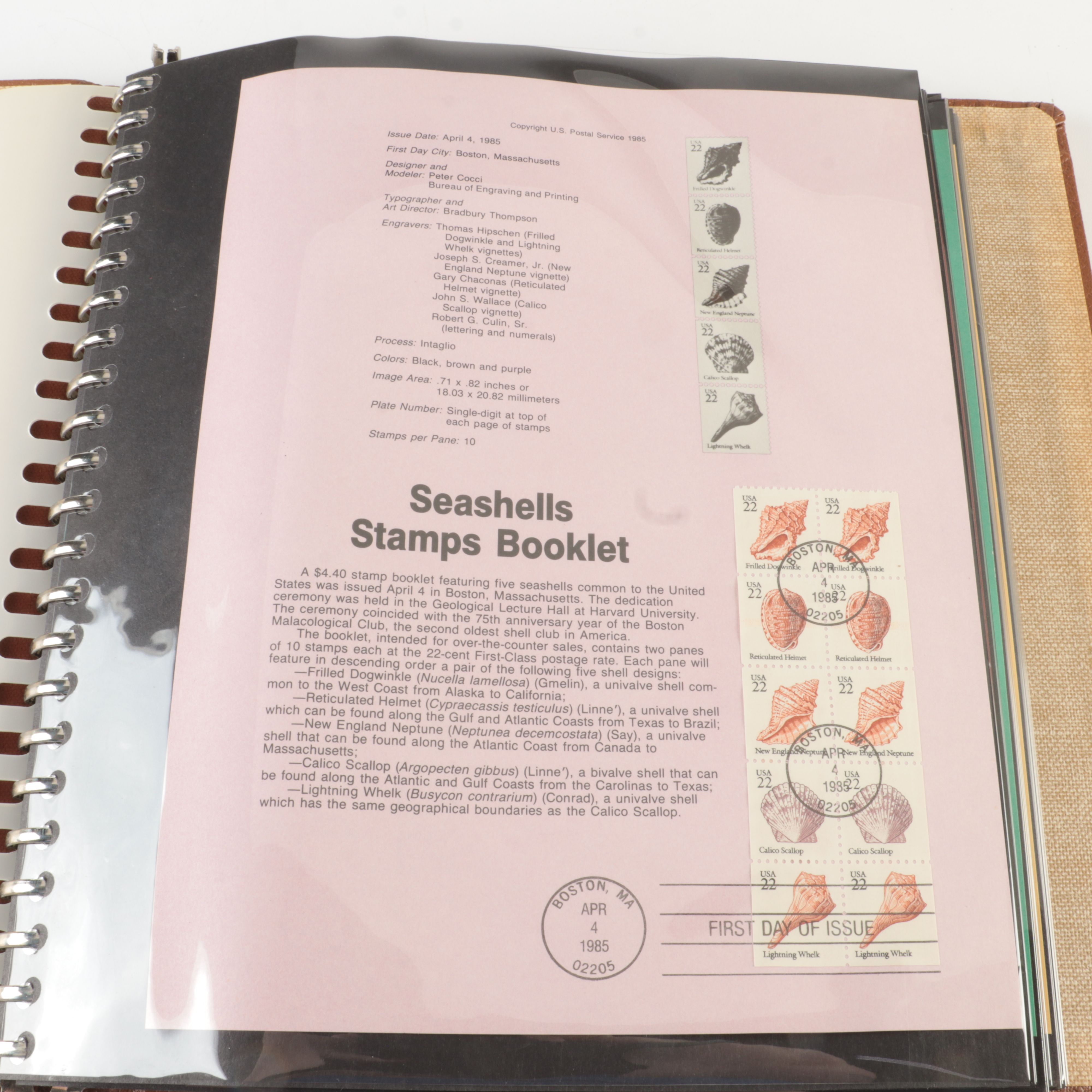 Five  Albums of U.S. First Day Panels, 1985 to 1990