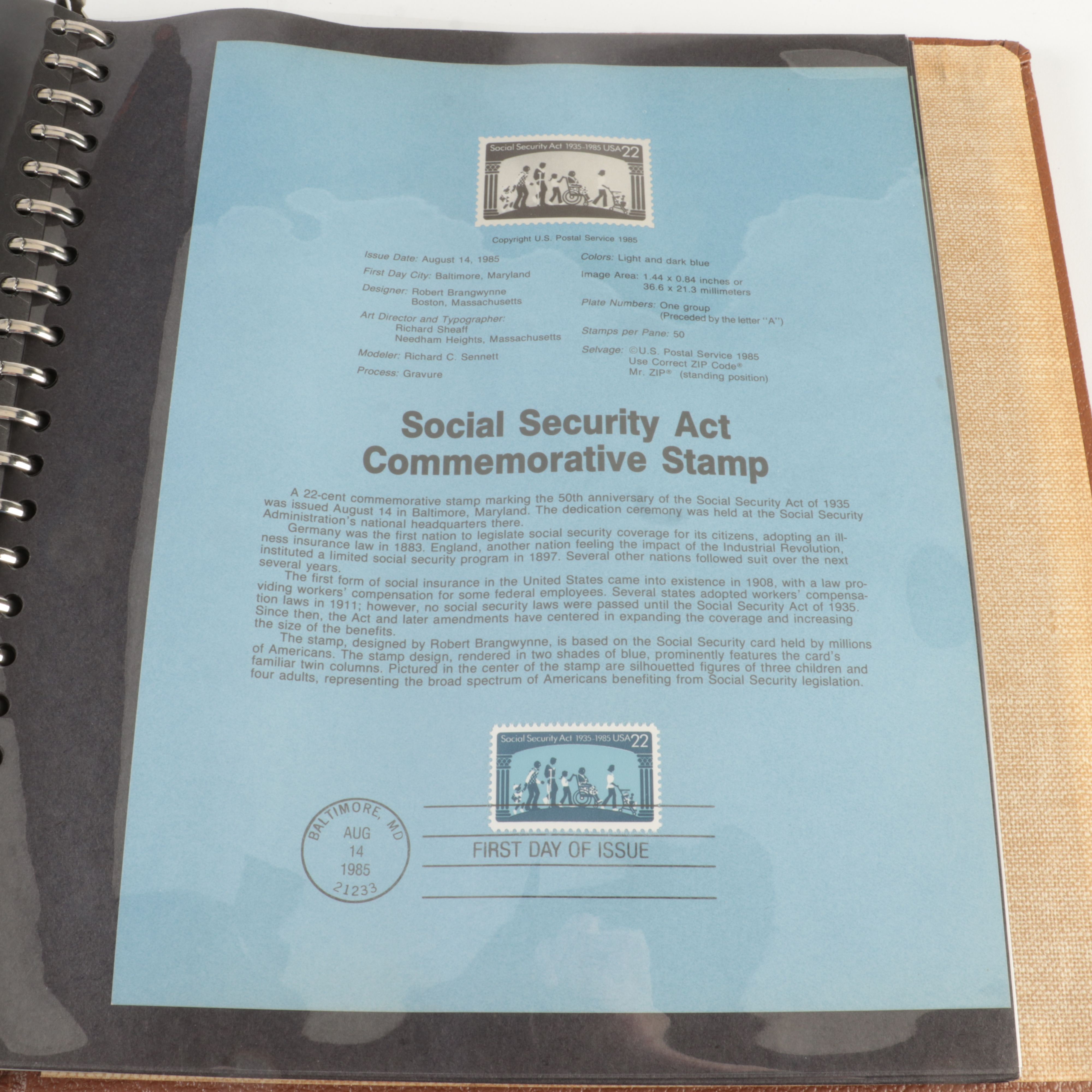 Five  Albums of U.S. First Day Panels, 1985 to 1990