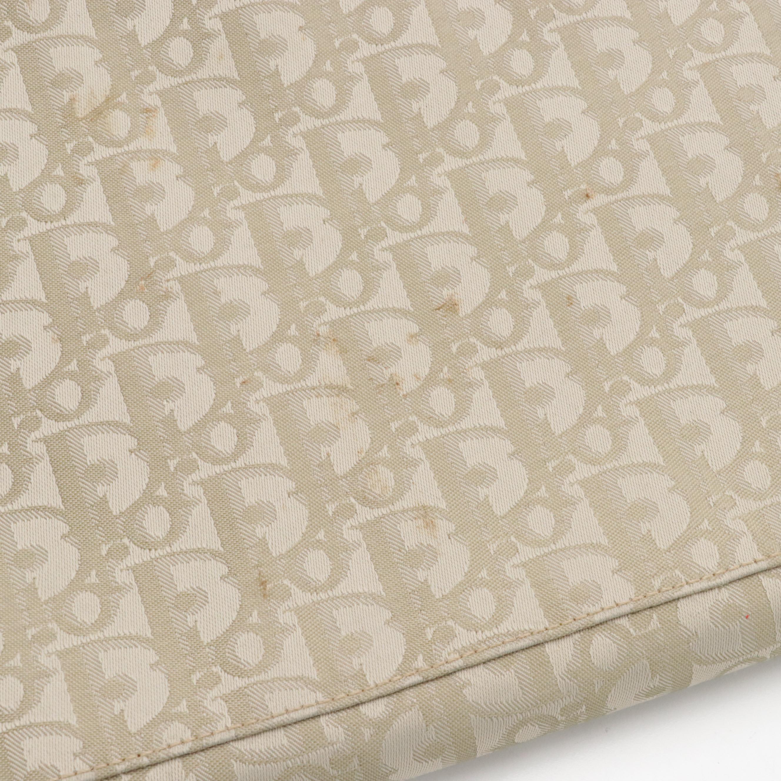 Christian Dior Weekender Boston Bag in Beige Trotter Canvas and Brown Leather