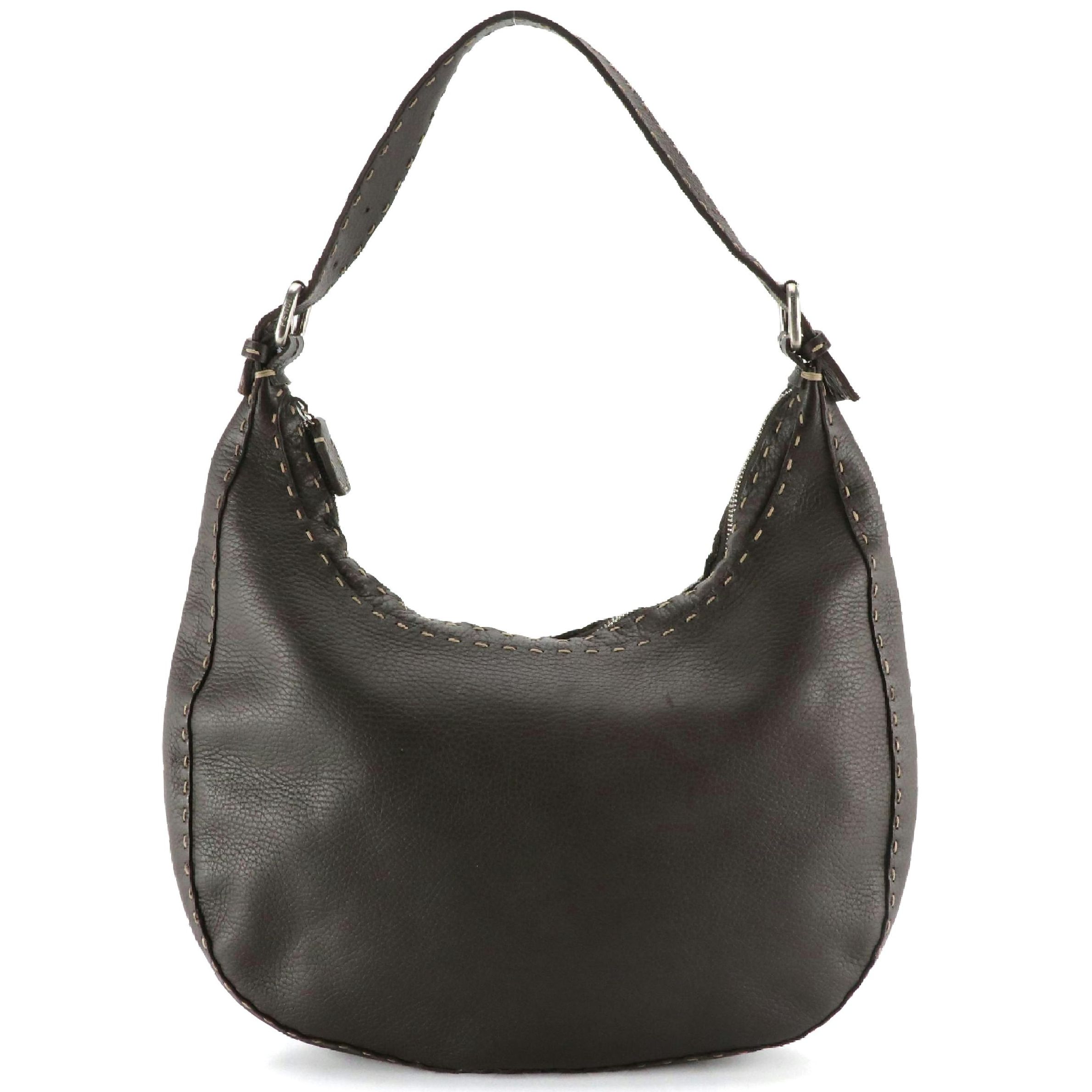 Fendi Selleria Hobo Bag 8BT017 in Testa di Moro Romano Leather