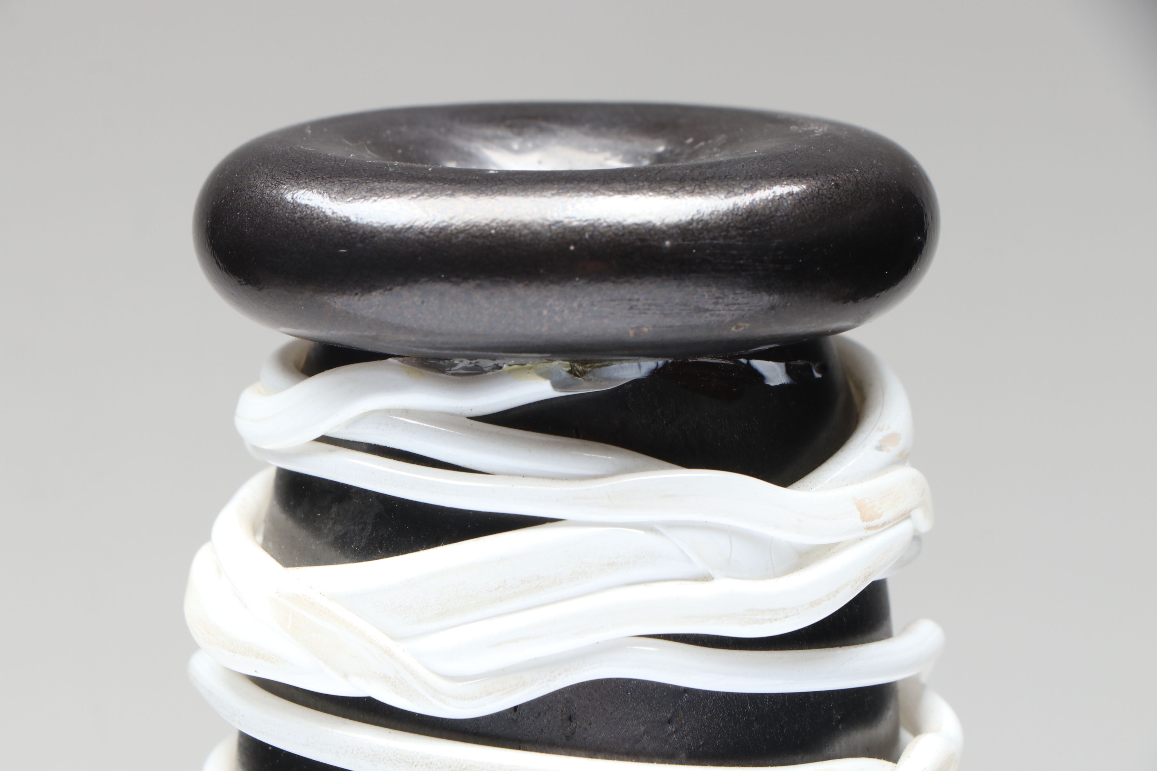 Signed Threaded Art Glass Vase