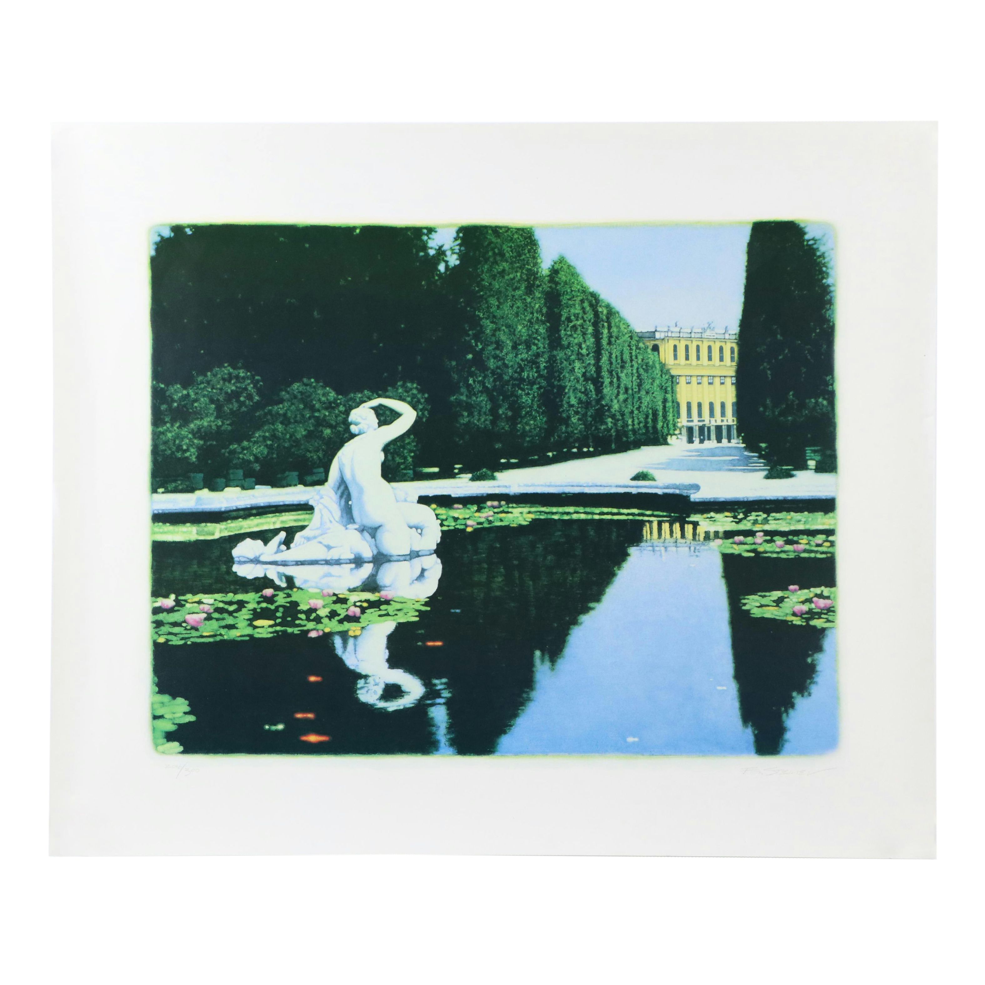 F. Steiner Offset Lithograph of Schönbrunn Palace and Other Prints