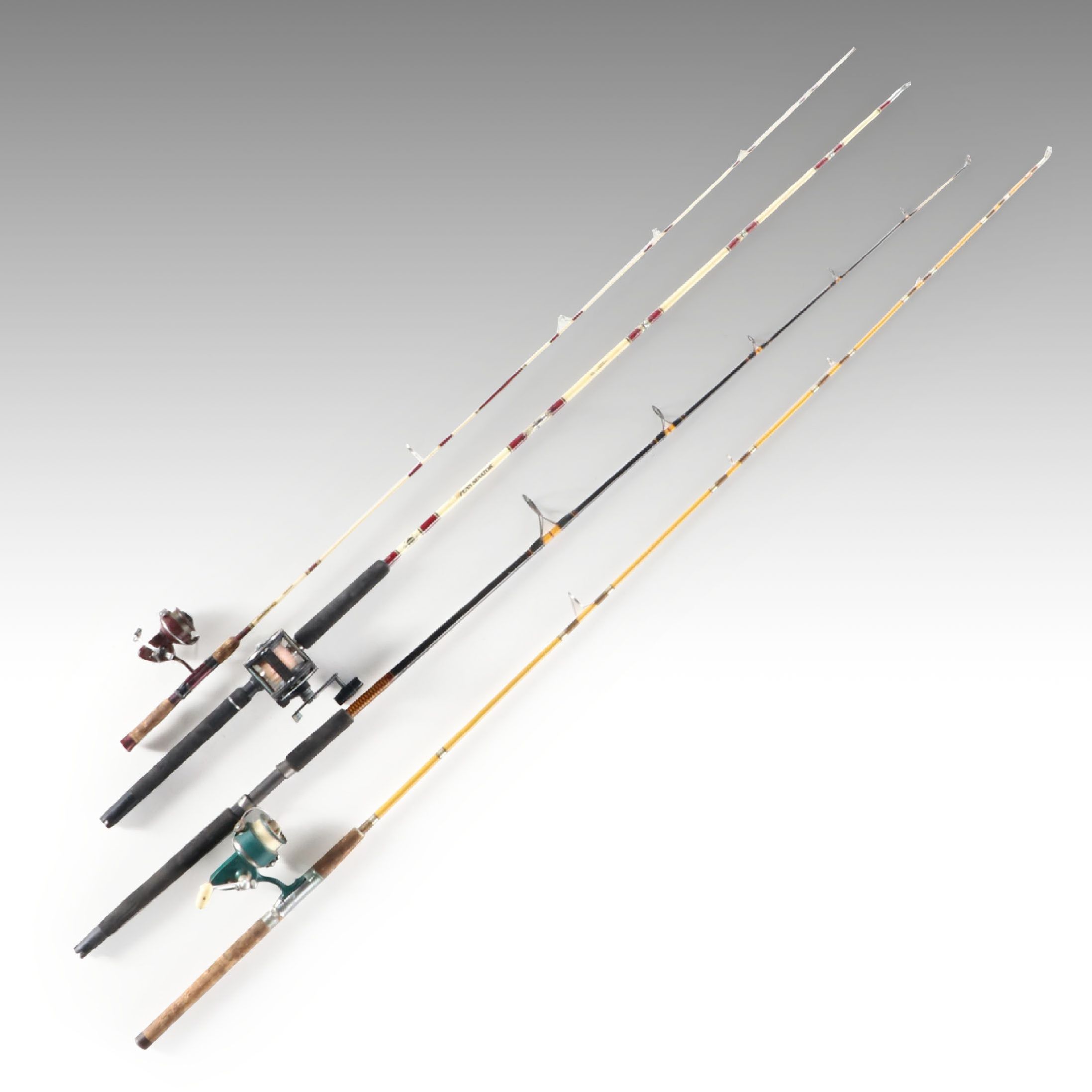 Shakespeare "Penn Senator," "Ugly Stik" and Other Fishing Rods with Reels