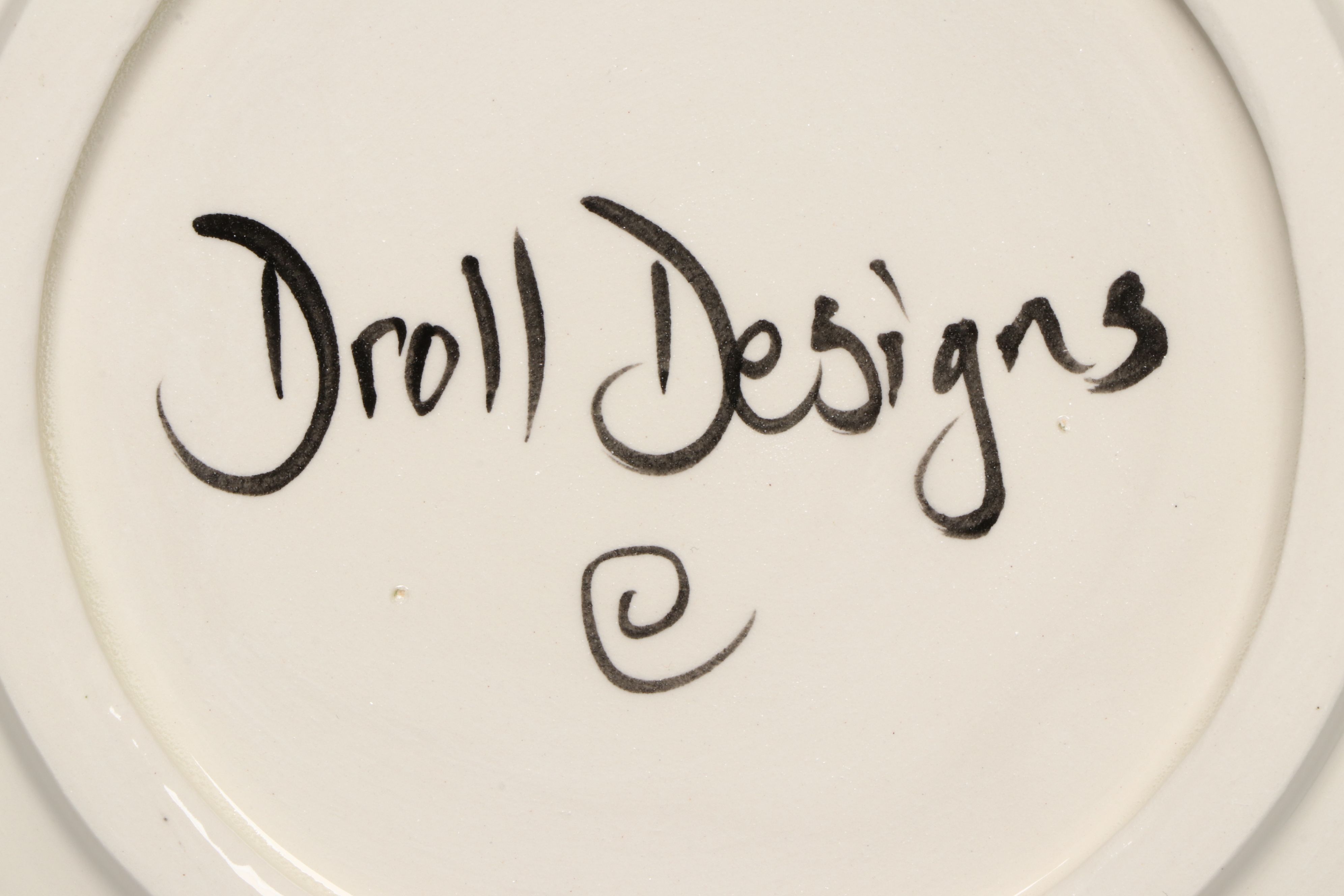 Droll Designs Hand-Painted Tomato Motif Plates
