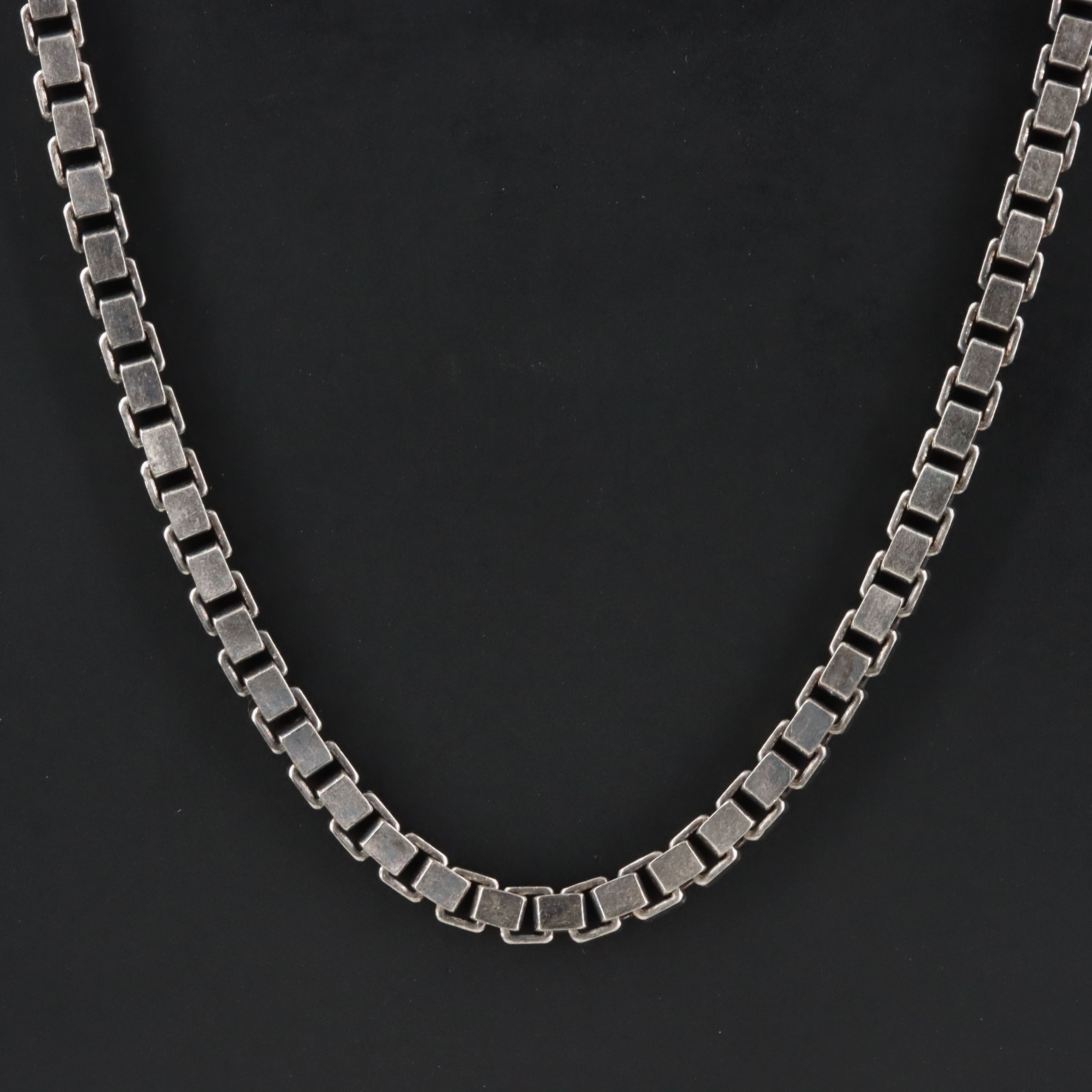 Milor Italian Sterling Box Chain Necklace