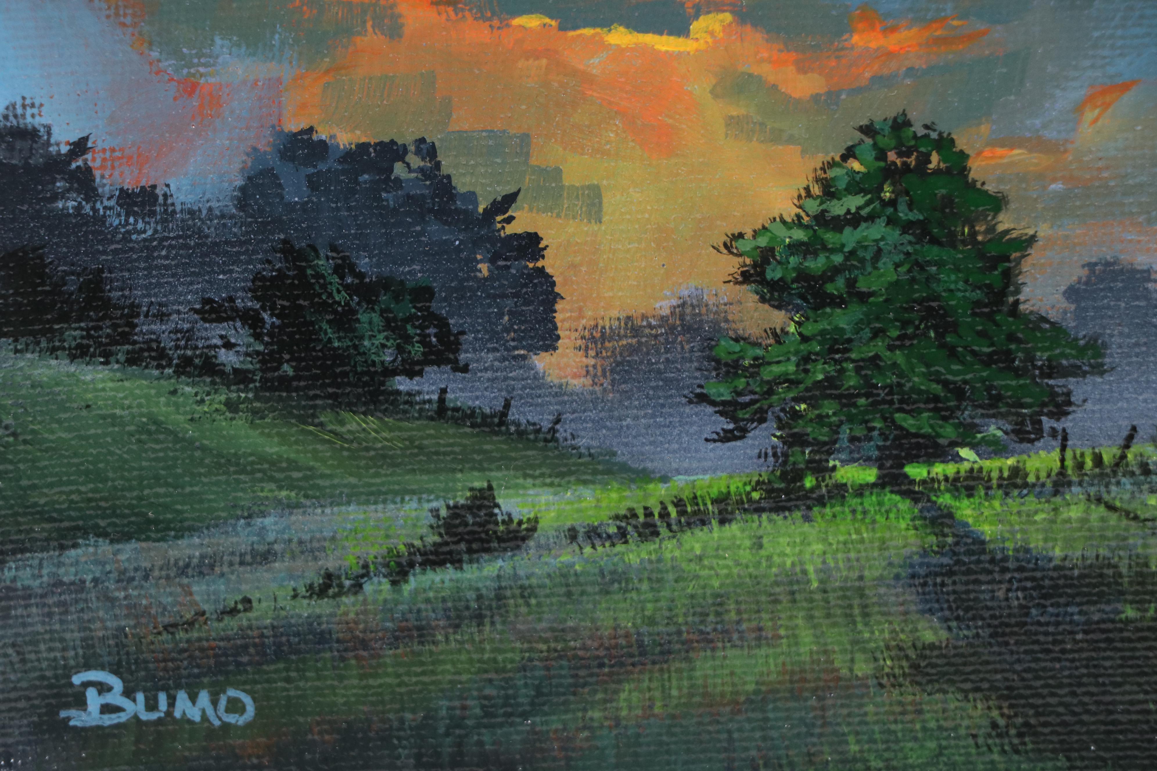 Douglas "Bumo" Johnpeer Acrylic Sunset Landscape Painting, 2025