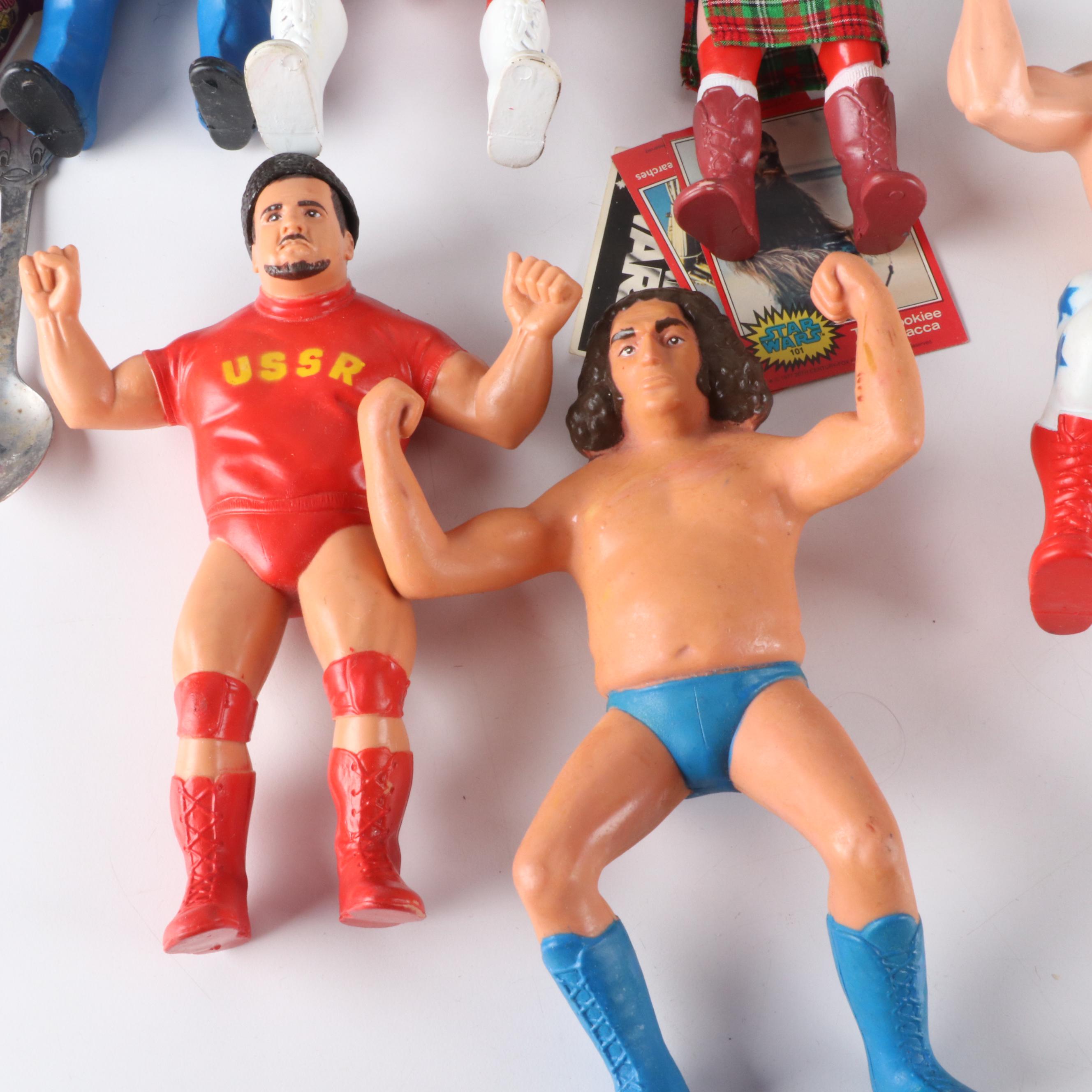 Toys, Wrestler Collector Mugs, and More