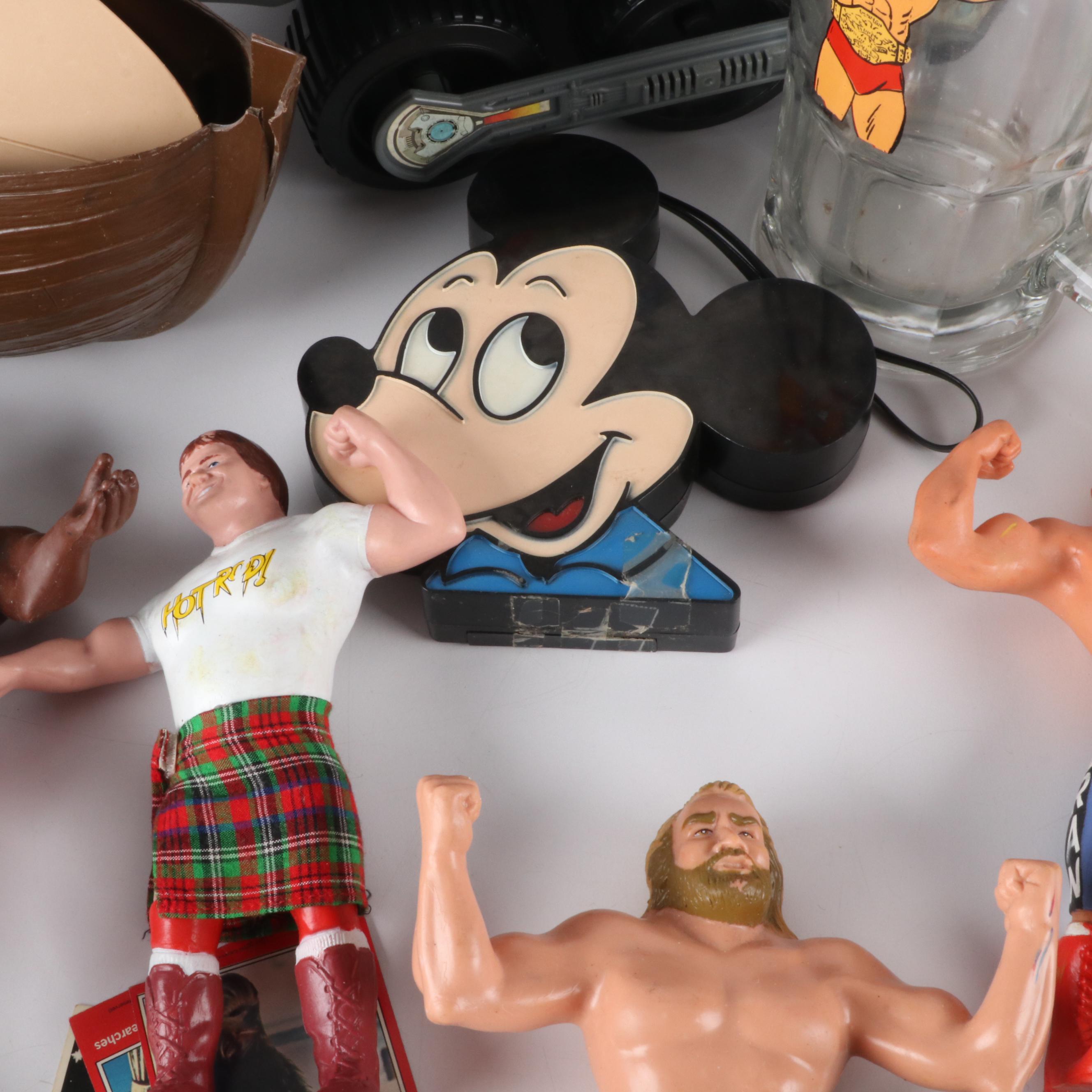 Toys, Wrestler Collector Mugs, and More