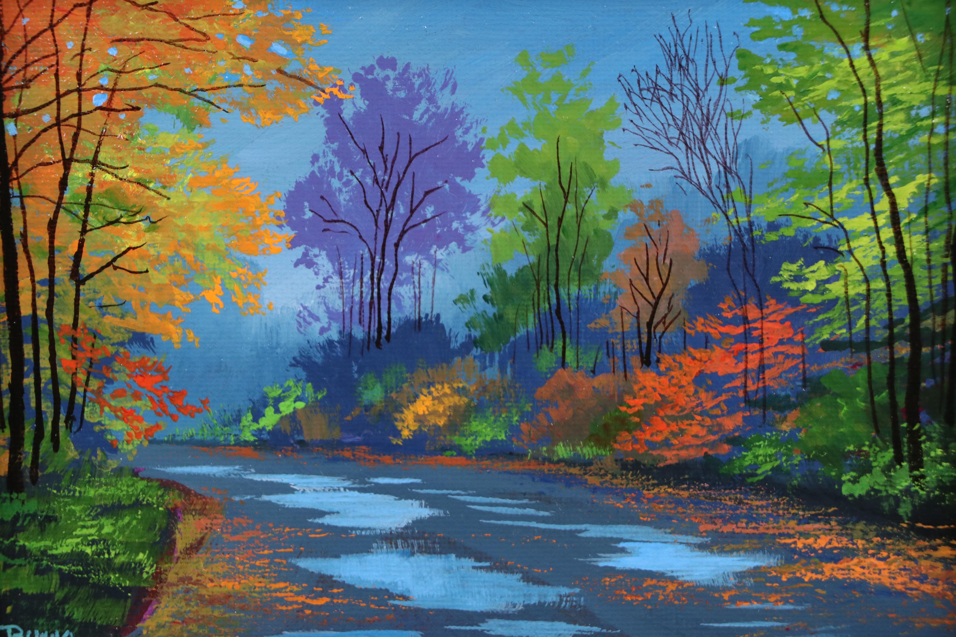 Douglas "Bumo" Johnpeer Acrylic Autumn Landscape Painting, 2025